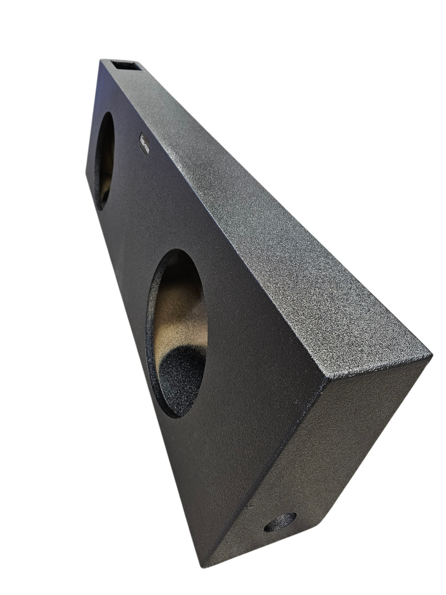 BASSMAXX UNIVERSAL POLY COATED WEDGE RECTANGLE BOX DUAL 12" PORTED