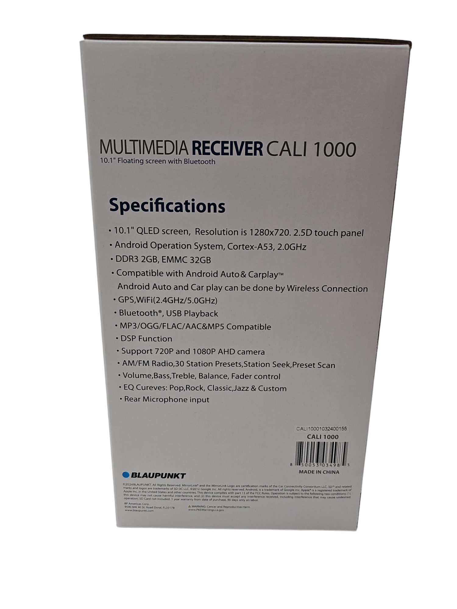 BLAUPUNKT 10" DIN RECEIVER WITH APPLE CARPLAY & ANDROID AUTO