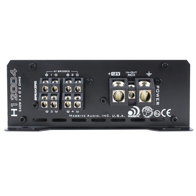 MASSIVE AUDIO HIPPO SERIES FULL RANGE AMPLIFIER - 4 CHANNEL 200W X 4 RMS @ 4 Ohm / 340W X 4 RMS @ 2 0hm