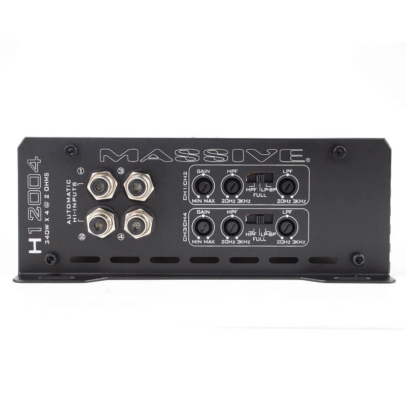 MASSIVE AUDIO HIPPO SERIES FULL RANGE AMPLIFIER - 4 CHANNEL 200W X 4 RMS @ 4 Ohm / 340W X 4 RMS @ 2 0hm