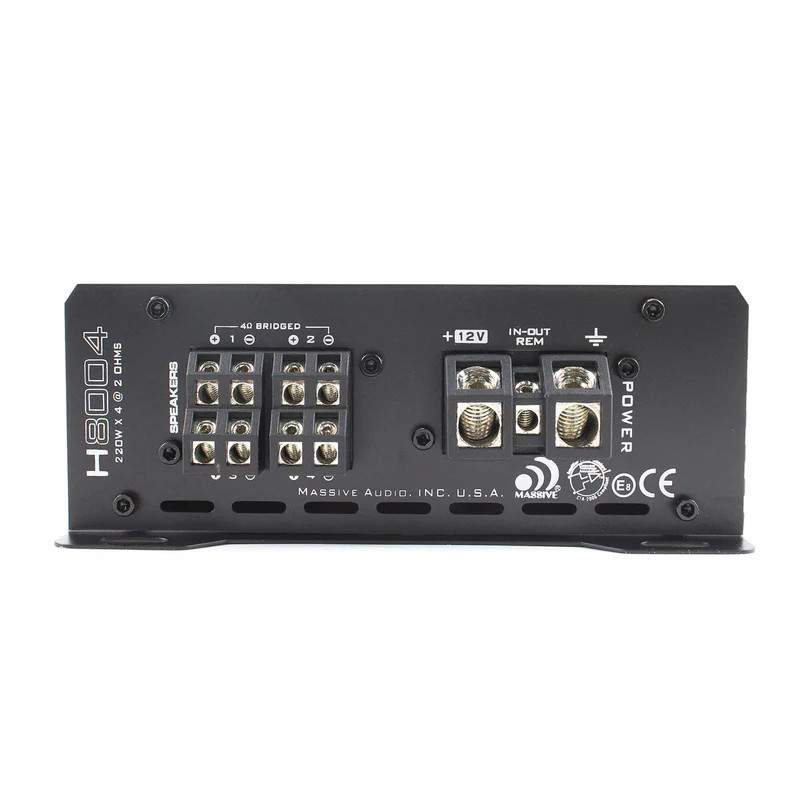 MASSIVE AUDIO HIPPO SERIES FULL RANGE AMPLIFIER - 4 CHANNEL 125W X 4 RMS @ 4 Ohm / 220W X 4 RMS @ 2 0hm