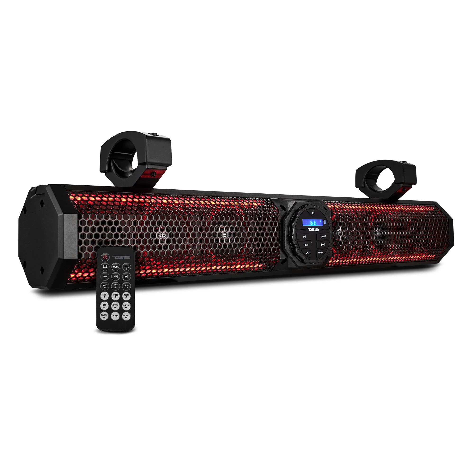 DS18 26" MARINE / POWERSPORTS AMPLIFIED BLUETOOTH SOUNDBAR SPEAKER SYSTEM WITH BUILT IN RGB LIGHTING - 600 WATTS