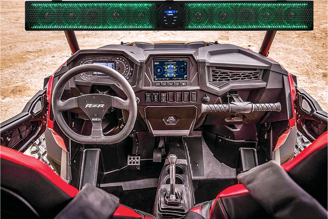 DS18 26" MARINE / POWERSPORTS AMPLIFIED BLUETOOTH SOUNDBAR SPEAKER SYSTEM WITH BUILT IN RGB LIGHTING - 600 WATTS