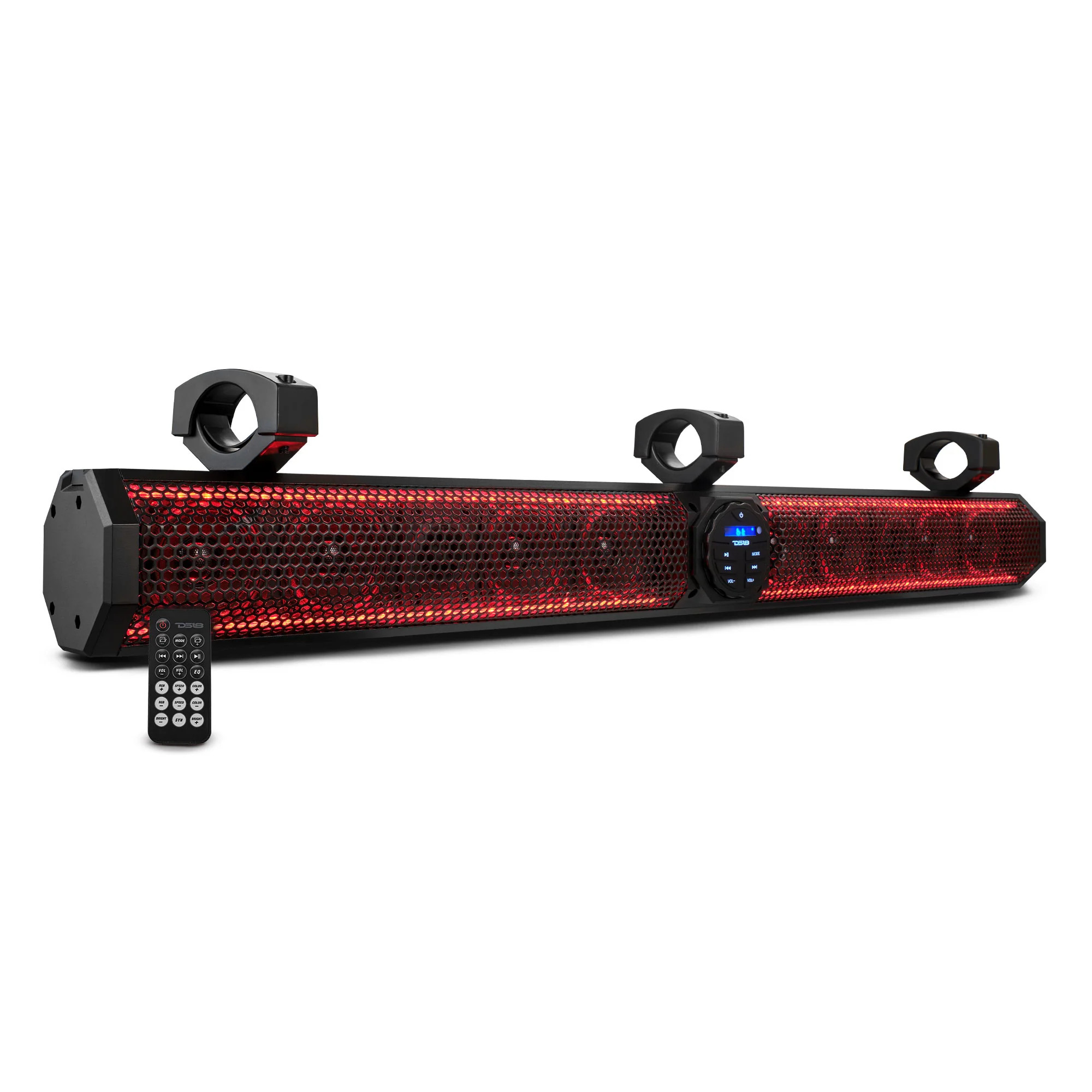 DS18 37" MARINE / POWERSPORTS AMPLIFIED BLUETOOTH SOUNDBAR SPEAKER SYSTEM WITH BUILT IN RGB LIGHTING - 600 WATTS