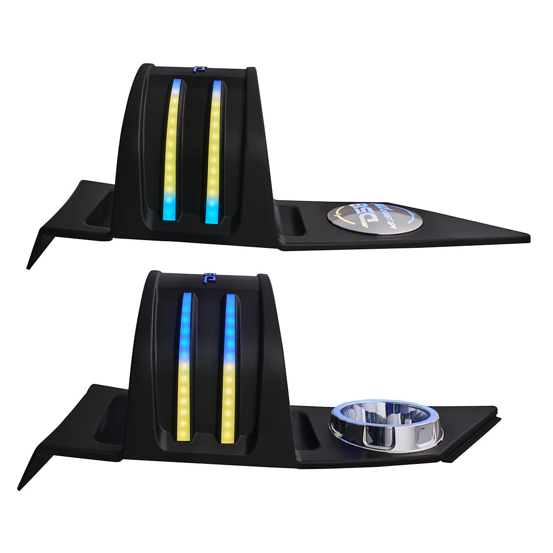 DS18 Sling Shot 6.5" Headrest Enclosure with built-in dream LED chasing lighting - PAIR
