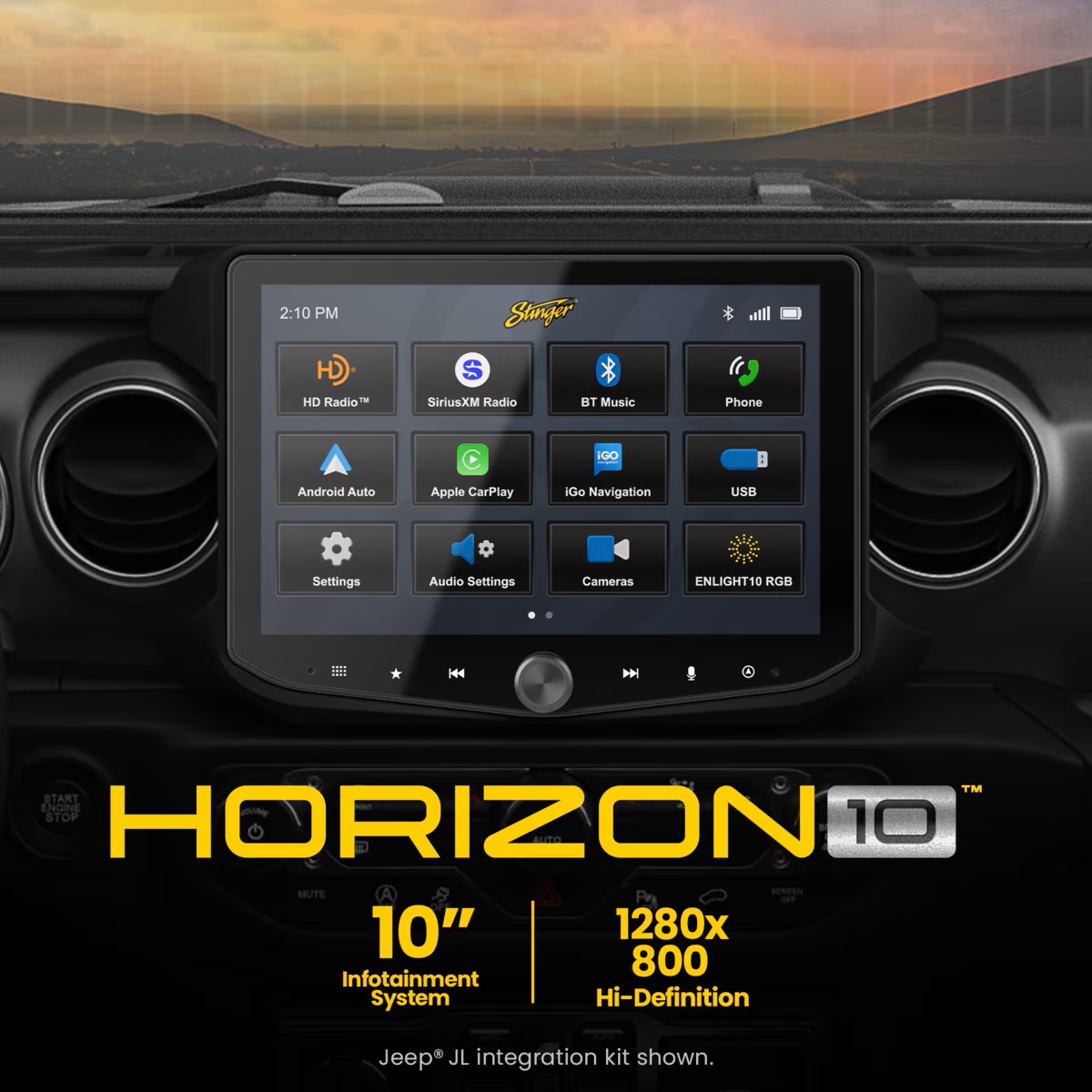 STINGER HORIZON 10.1-inch FLOATING MULTIMEDIA INFOTAINMENT DISPLAY SYSTEM