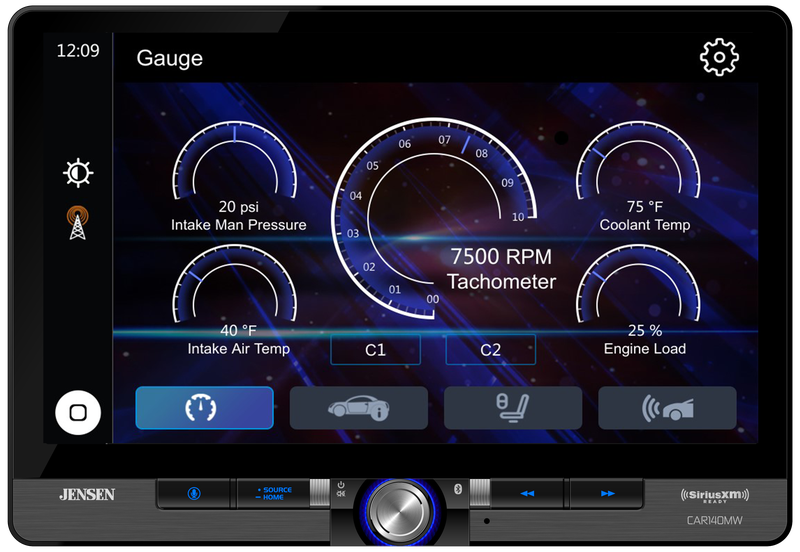 JENSEN 10" TOUCHSCREEN MECHLESS WIRELESS APPLE CARPLAY & ANDROID AUTO, SIRIUS XM READY, IDATALINK MAESTRO RECEIVER