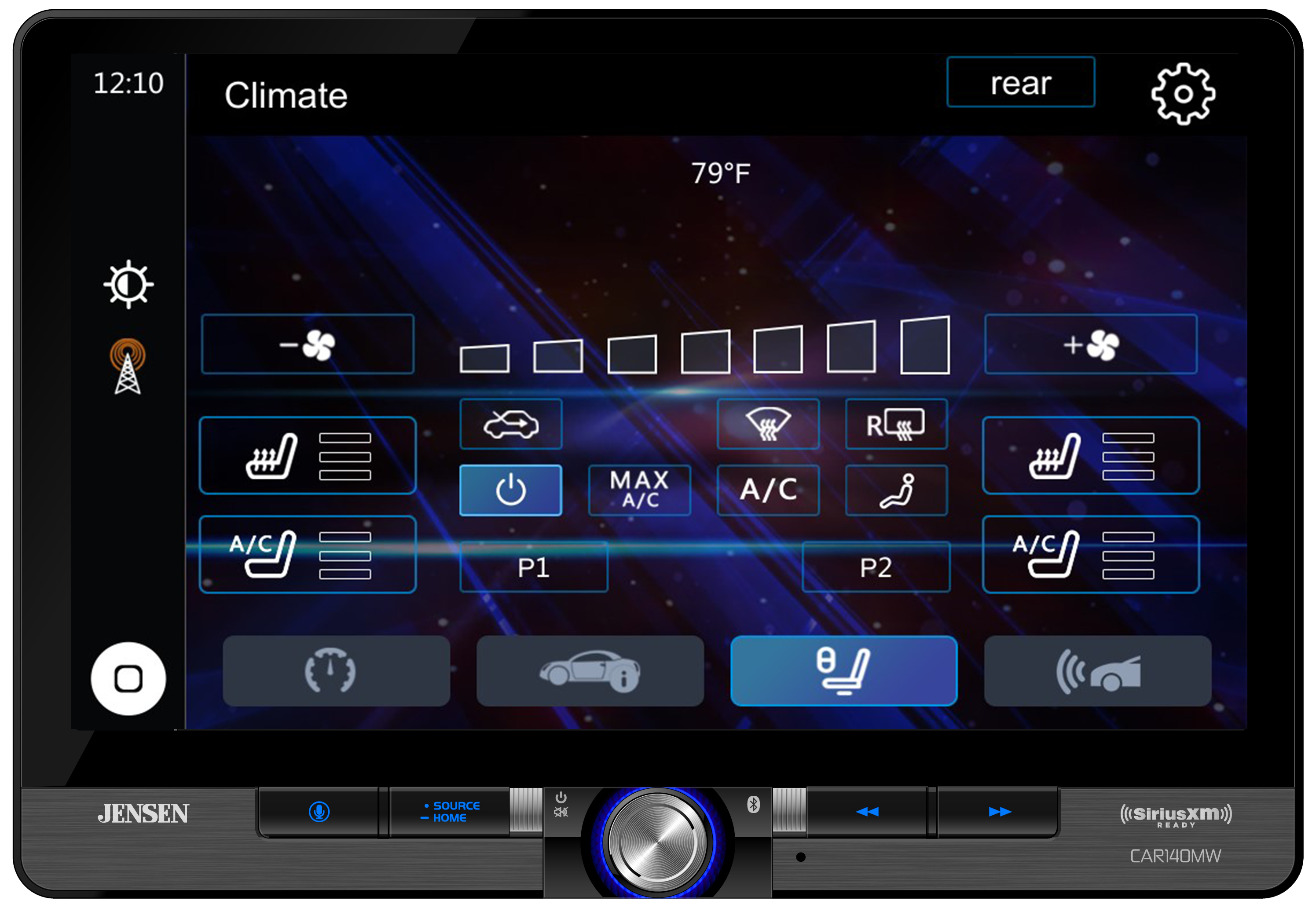 JENSEN 10" TOUCHSCREEN MECHLESS WIRELESS APPLE CARPLAY & ANDROID AUTO, SIRIUS XM READY, IDATALINK MAESTRO RECEIVER