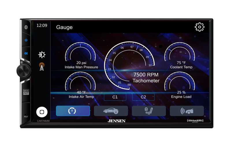 JENSEN 7" TOUCHSCREEN MECHLESS WIRELESS APPLE CARPLAY & ANDROID AUTO, SIRIUS XM READY, IDATALINK MAESTRO RECEIVER