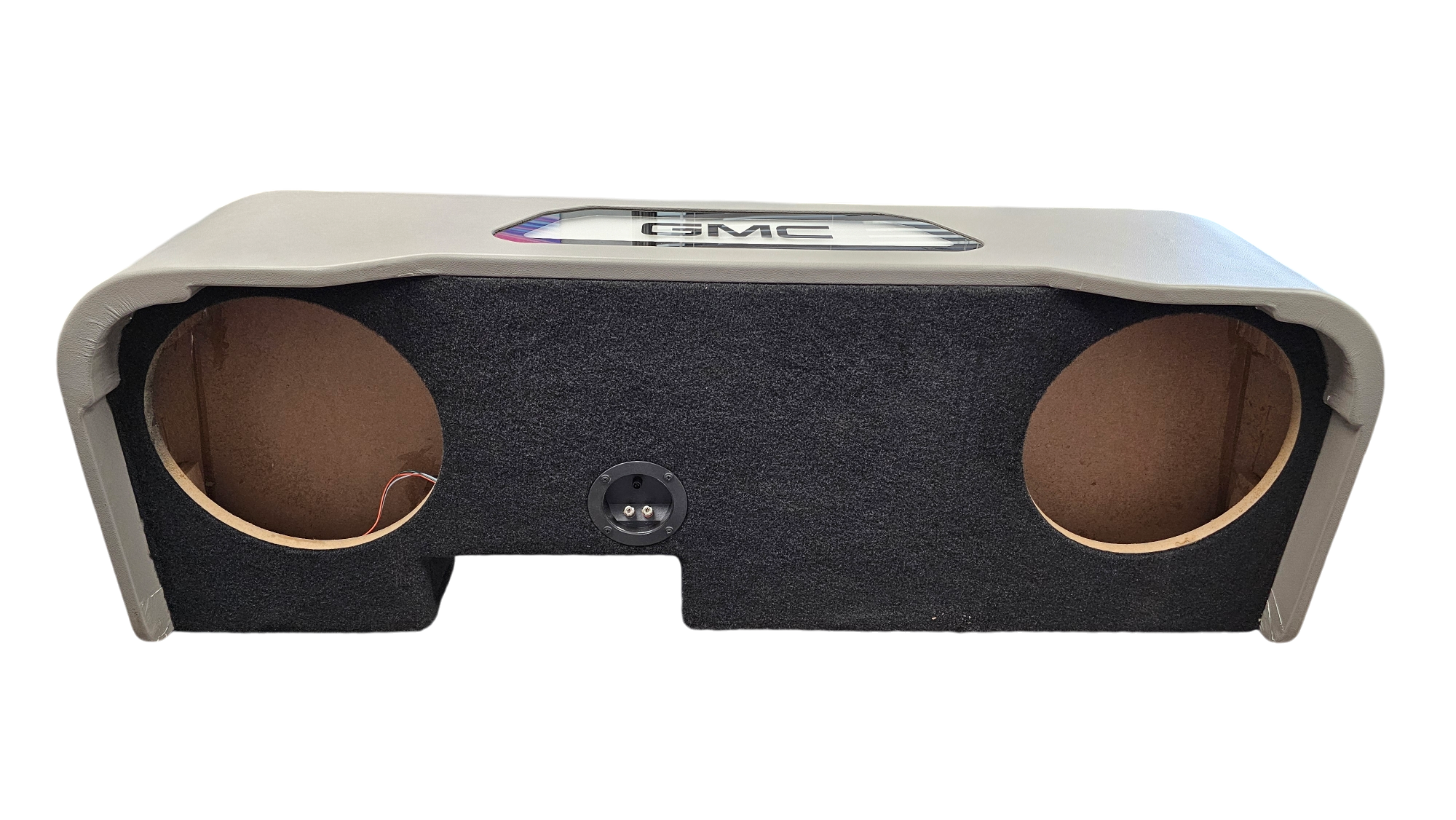 BASS-MAXX LEVEL 4 PRO SERIES GMC / CHEVROLET TRUCK 2019-2024 UP CREW CAB - ROUNDED CORNERS, VINYL WRAPPED WITH DURABLE CARPET TOP AND BOTTOM, ACRYLIC HINTERS, CHASING LED LIGHTING BUILT IN - VENTED - GRAY VINYL