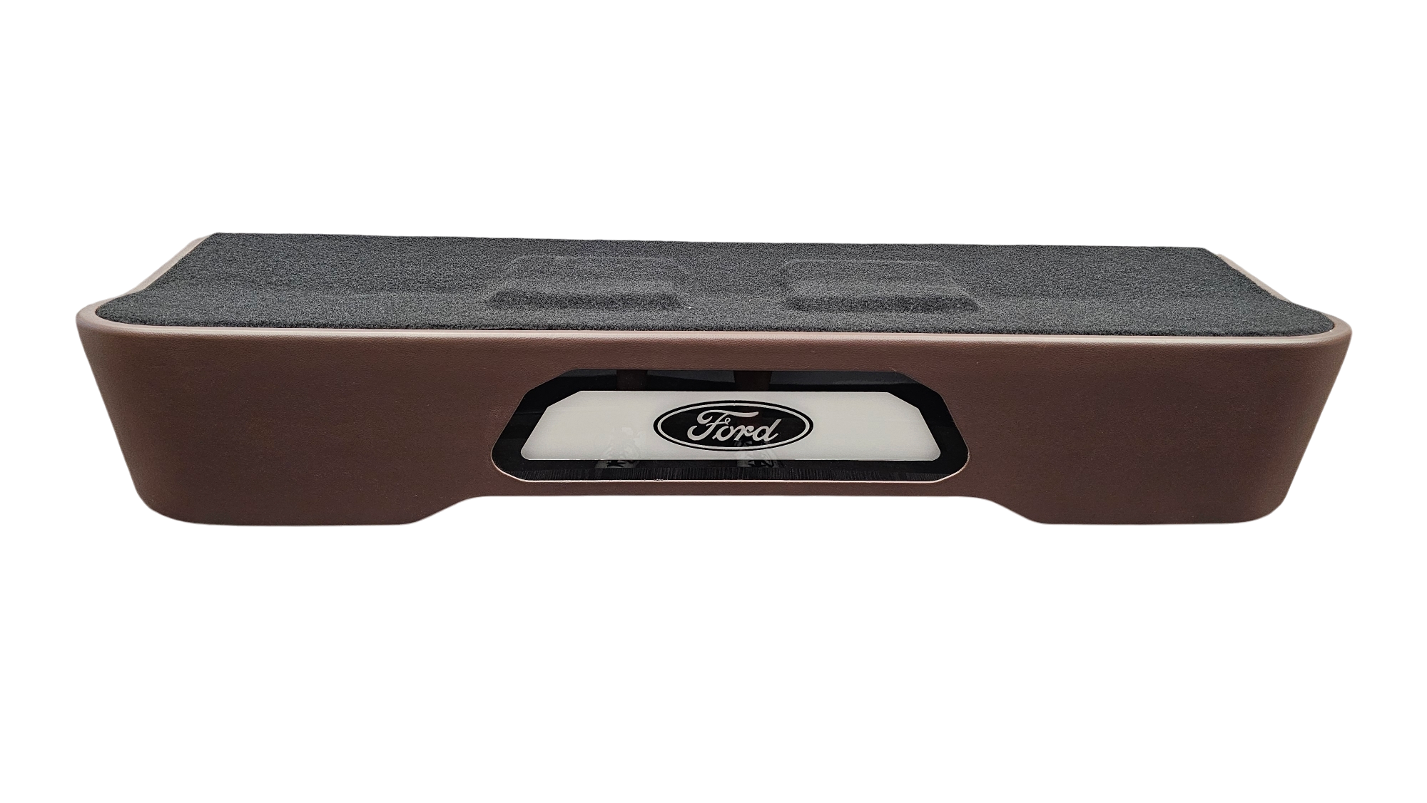 BASS-MAXX LEVEL 4 PRO SERIES FORD 150 2009-2024, SUPER DUTY 2017-2024 TRUCK CREW CAB - ROUNDED CORNERS, VINYL WRAPPED WITH DURABLE CARPET TOP AND BOTTOM, ACRYLIC INSERTS, CHASING LED LIGHTING BUILT IN