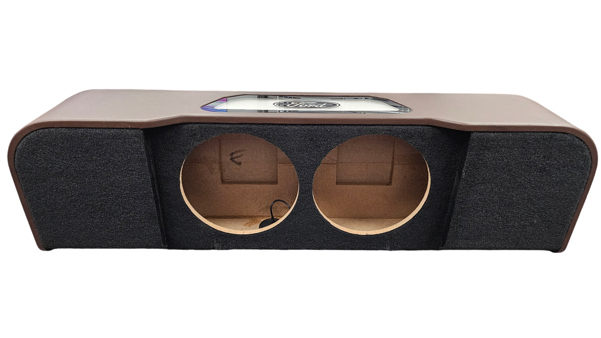 BASS-MAXX LEVEL 4 PRO SERIES FORD 150 2009-2024, SUPER DUTY 2017-2024 TRUCK CREW CAB - ROUNDED CORNERS, VINYL WRAPPED WITH DURABLE CARPET TOP AND BOTTOM, ACRYLIC INSERTS, CHASING LED LIGHTING BUILT IN