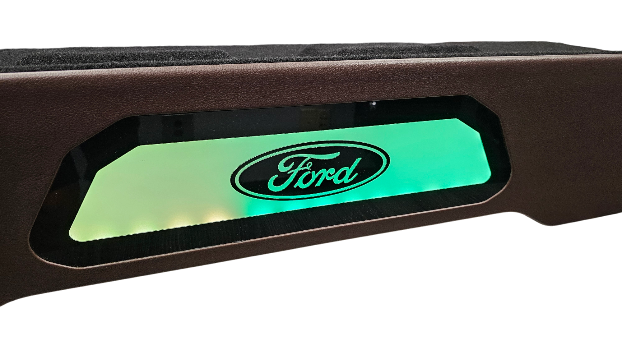 BASS-MAXX LEVEL 4 PRO SERIES FORD 150 2009-2024, SUPER DUTY 2017-2024 TRUCK CREW CAB - ROUNDED CORNERS, VINYL WRAPPED WITH DURABLE CARPET TOP AND BOTTOM, ACRYLIC INSERTS, CHASING LED LIGHTING BUILT IN