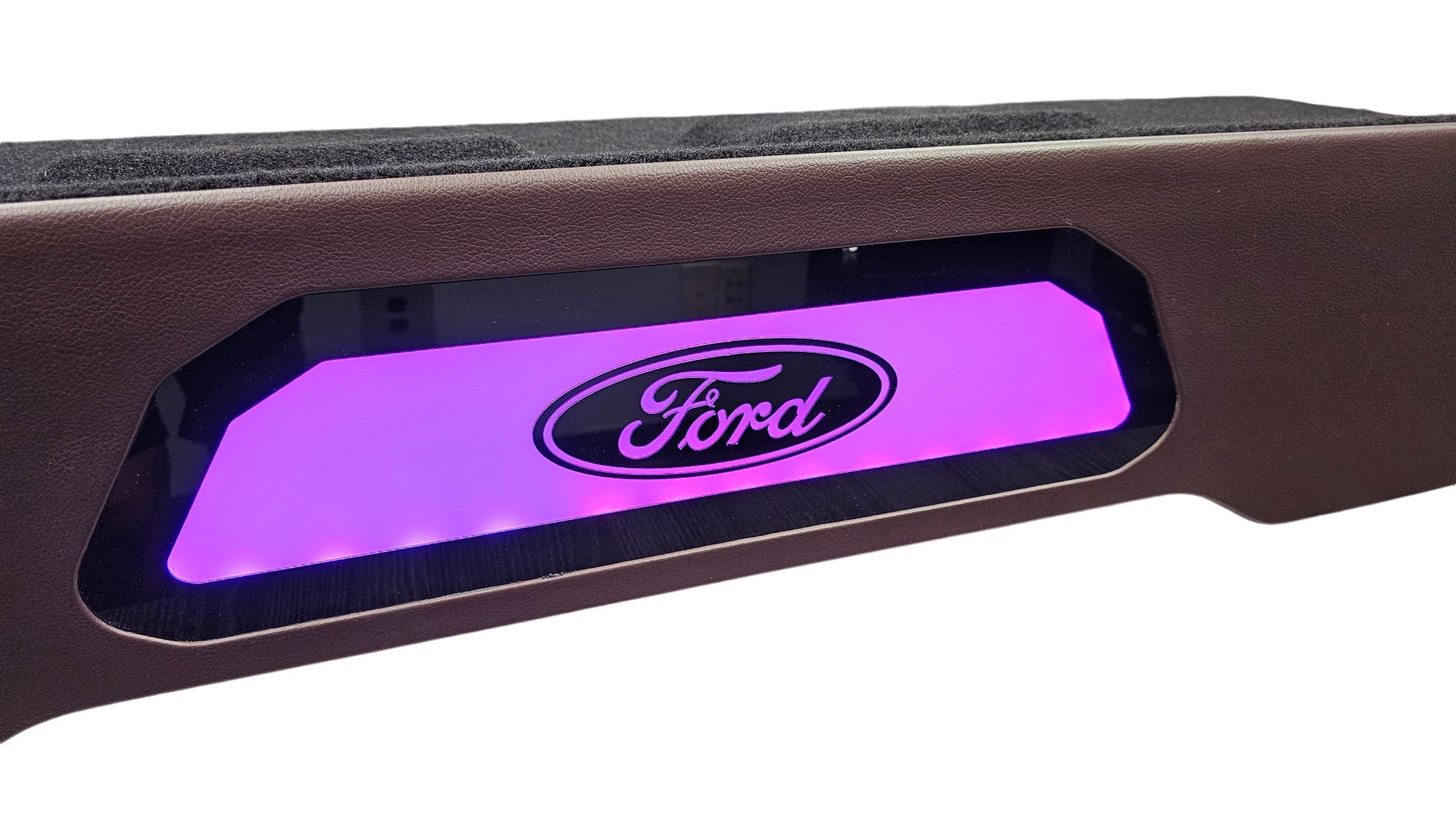 BASS-MAXX LEVEL 4 PRO SERIES FORD 150 2009-2024, SUPER DUTY 2017-2024 TRUCK CREW CAB - ROUNDED CORNERS, VINYL WRAPPED WITH DURABLE CARPET TOP AND BOTTOM, ACRYLIC INSERTS, CHASING LED LIGHTING BUILT IN