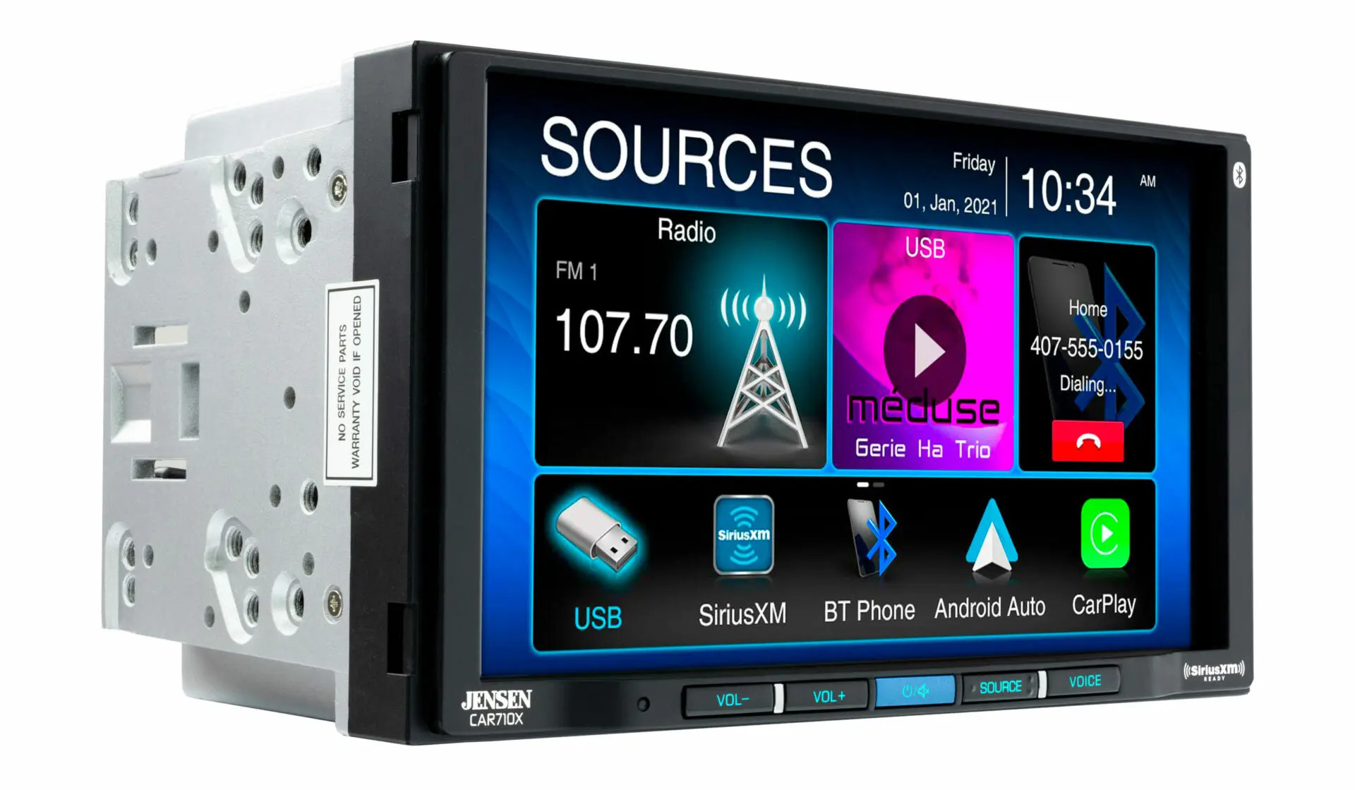 JENSEN 7" MULTIMEDIA RECEIVER WITH APPLE CARPLAY AND ANDROID AUTO WITH BACK UP CAMERA INCLUDED