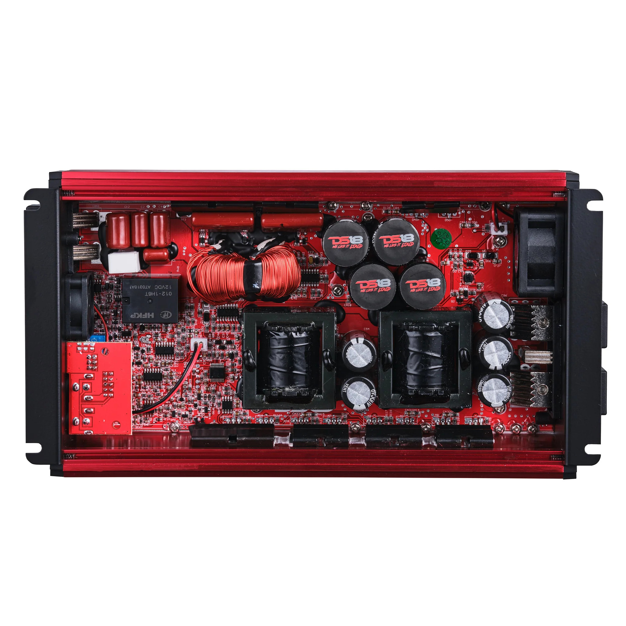 DS18 FRP Compact Full-Range Class D 1-Channel Amplifier 3,500 Watts Rms @ 1-Ohm - RED