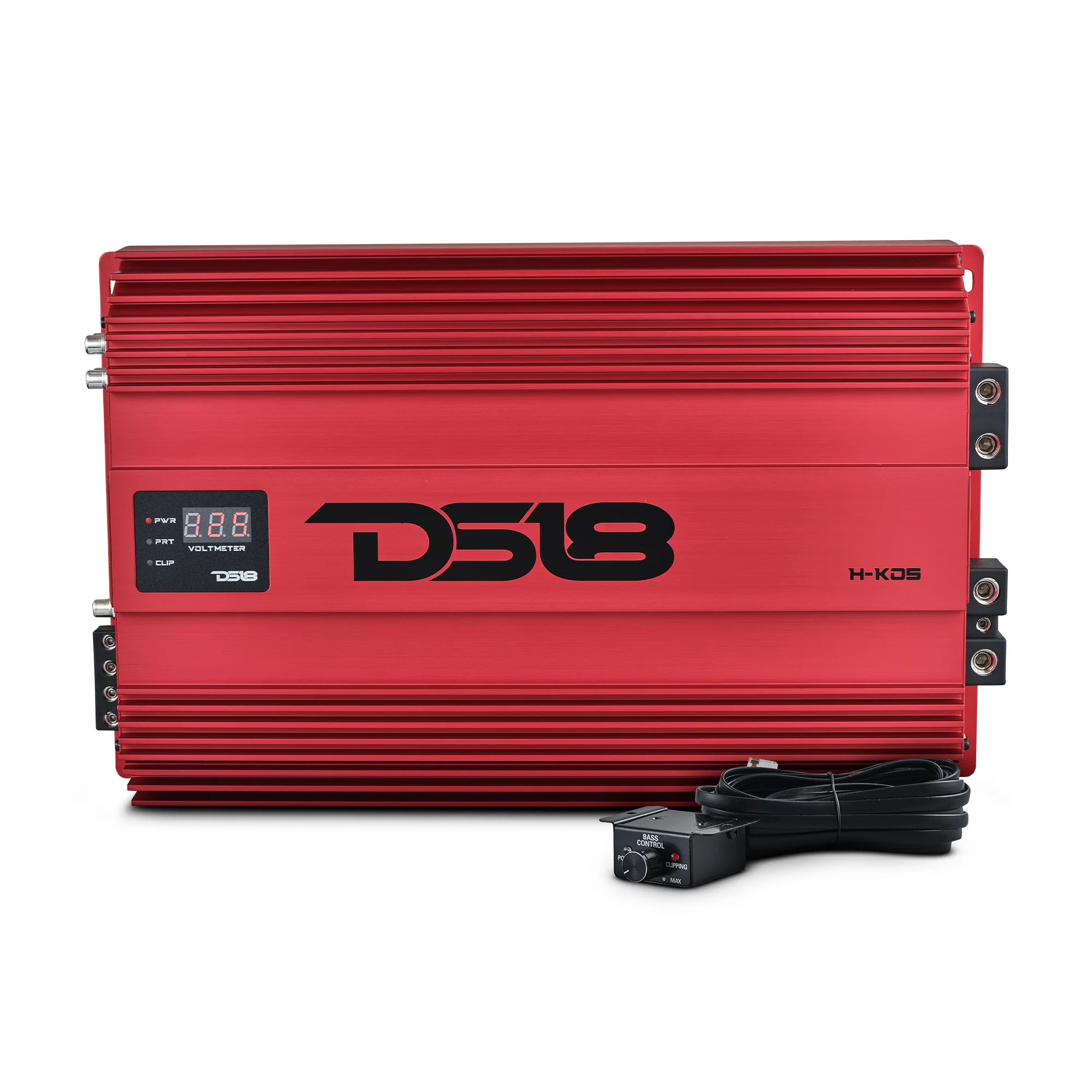 DS18 HOOLIGAN KO SPL SERIES MONO BLOCK AMPLIFIER WITH VOLTMETER AND CLIP INDICATOR 5000W RMS - KOREAN BUILT - RED