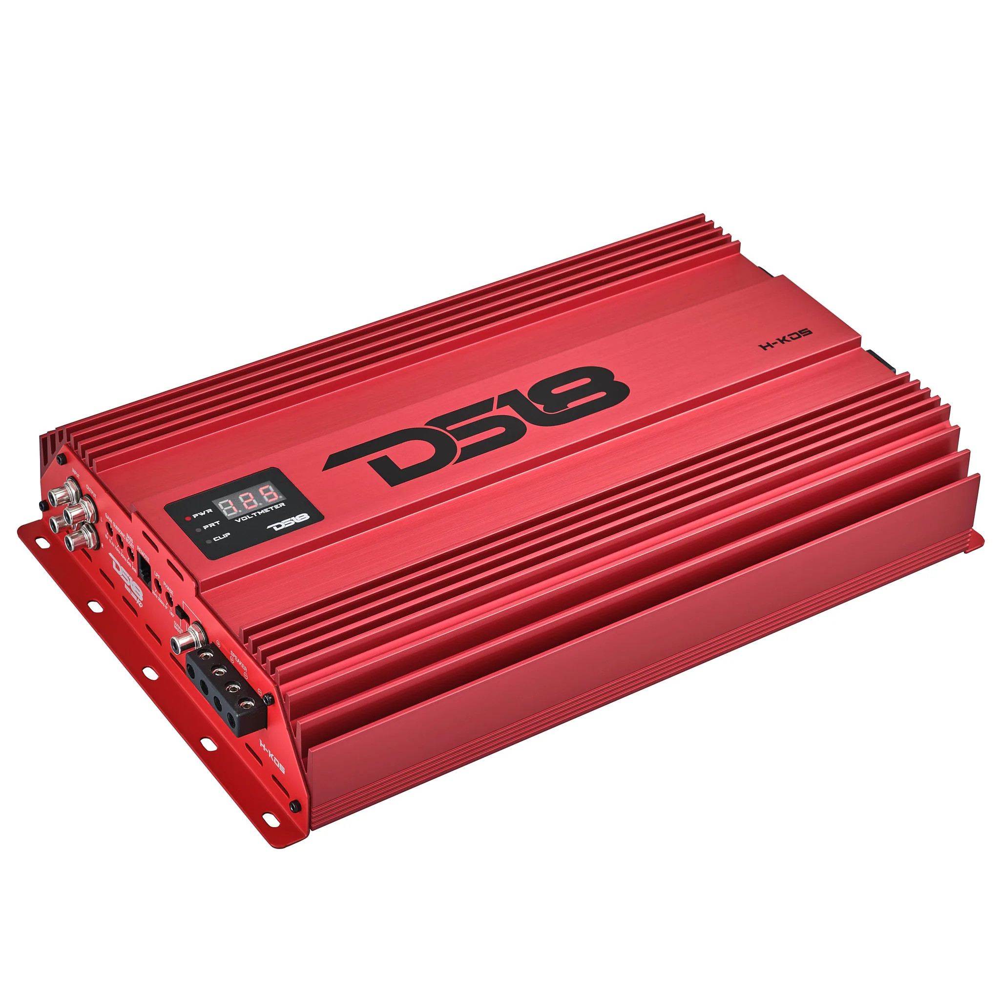 DS18 HOOLIGAN KO SPL SERIES MONO BLOCK AMPLIFIER WITH VOLTMETER AND CLIP INDICATOR 5000W RMS - KOREAN BUILT - RED