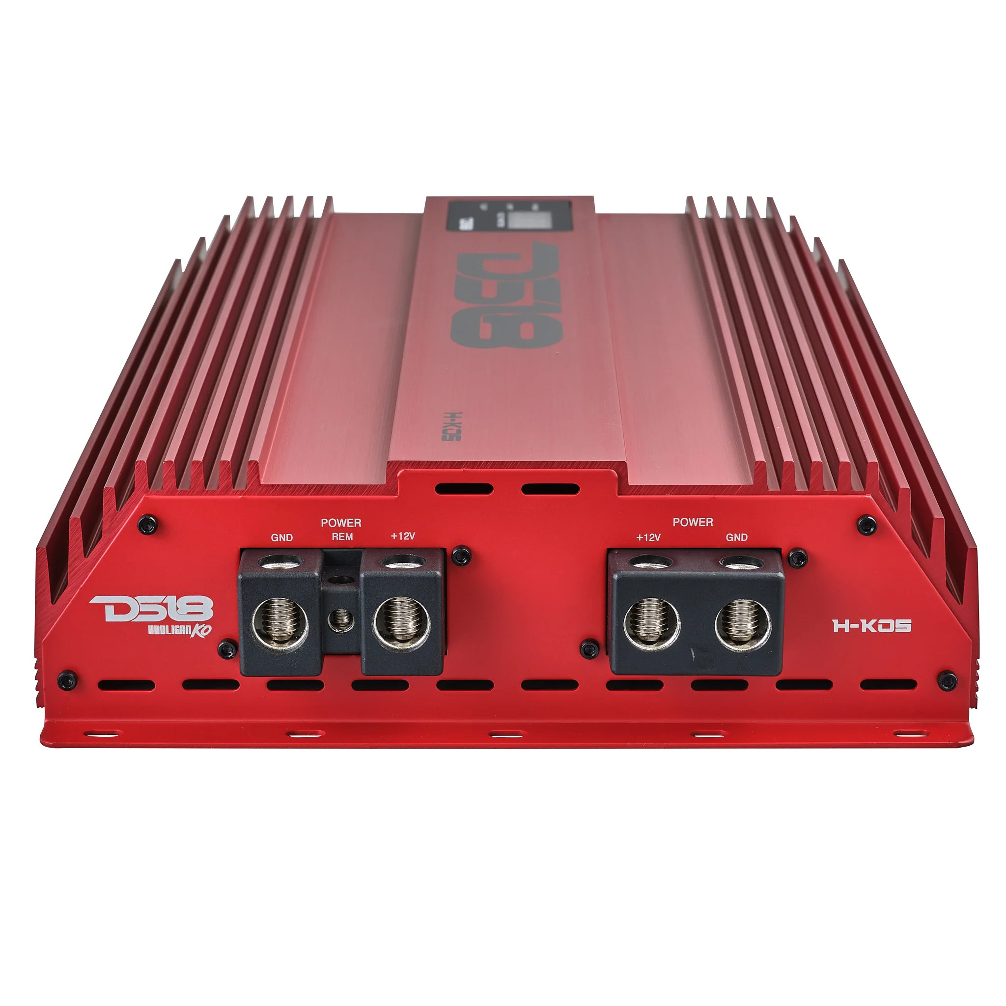 DS18 HOOLIGAN KO SPL SERIES MONO BLOCK AMPLIFIER WITH VOLTMETER AND CLIP INDICATOR 5000W RMS - KOREAN BUILT - RED