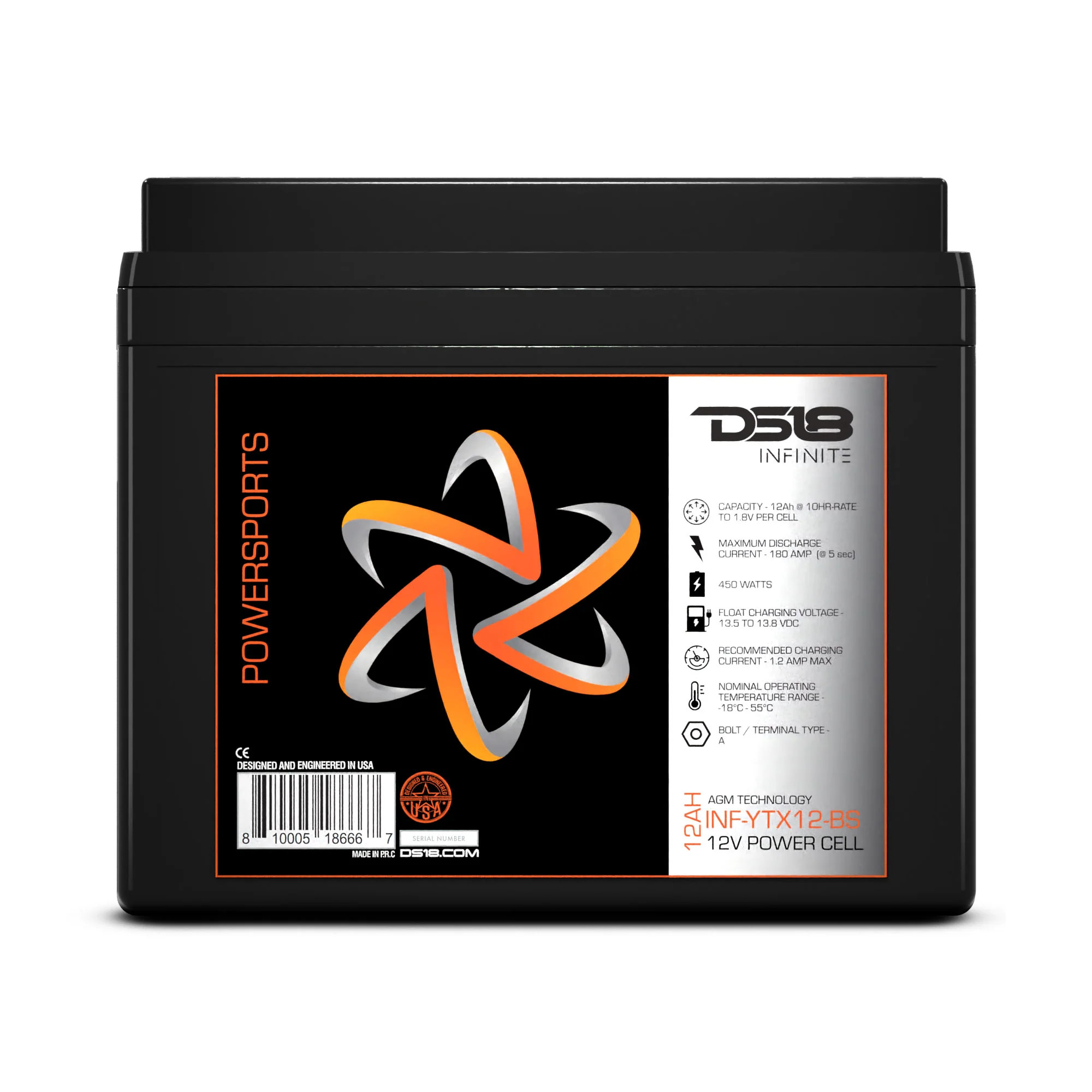 DS18 INFINITE 450 WATTS 12AH AGM POWER CELL FOR POWER SPORTS