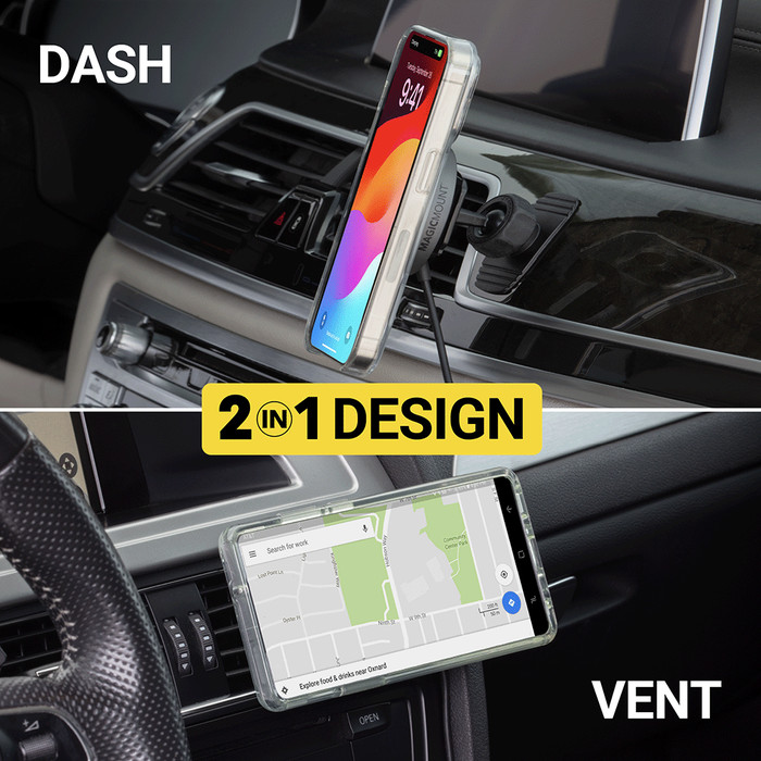 MagicMount Charge Pro Dash/VentMagSafe® Compatible Qi2 Wireless Charging Phone Mount for Dash/Vent