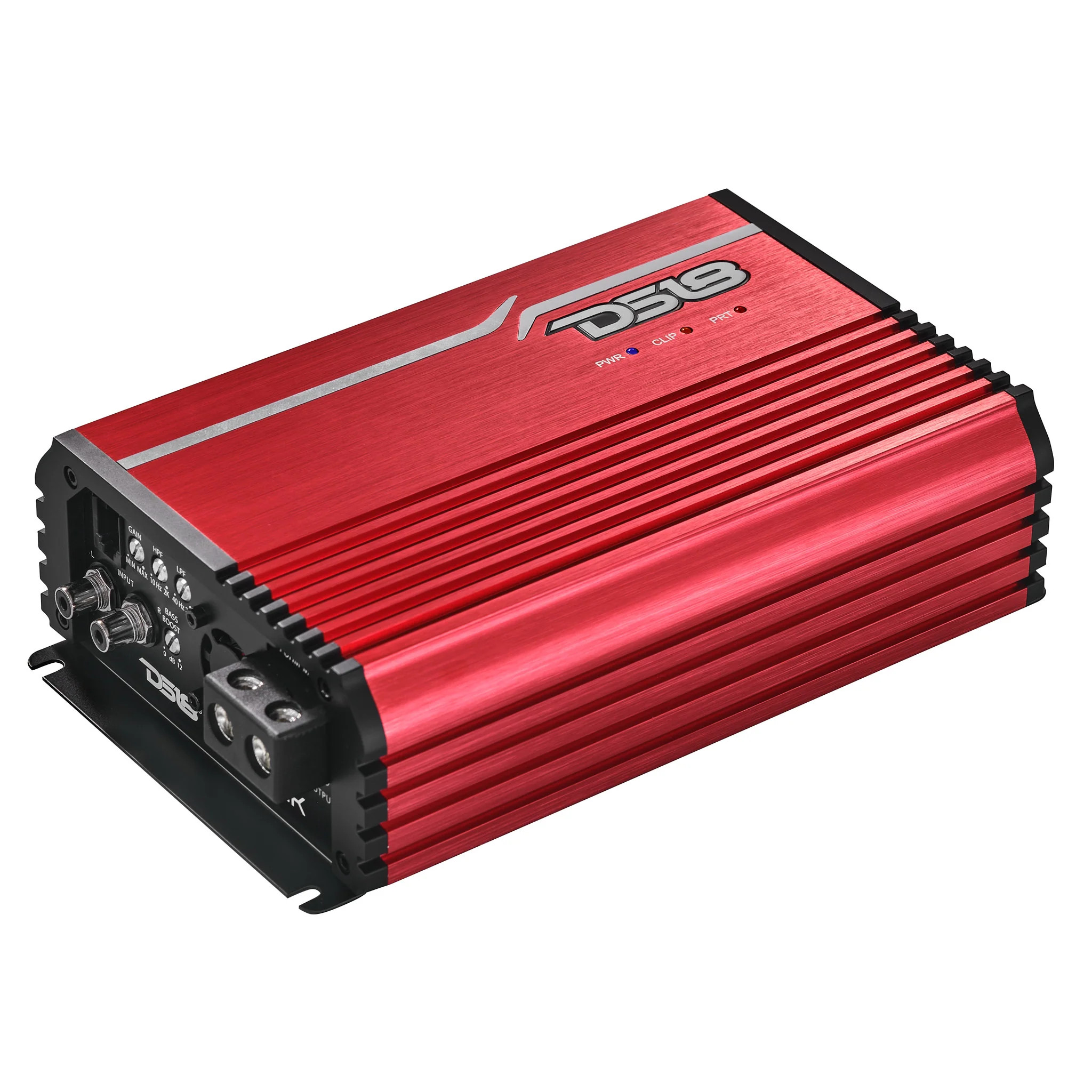 DS18 FRP Compact Full-Range Class D 1-Channel Amplifier 2,500 Watts Rms @ 1-ohm Red
