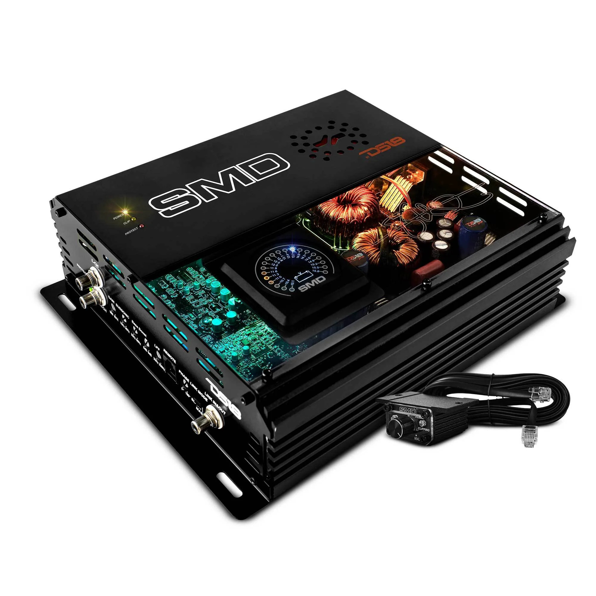 DS18 SMD SERIES 2000 X 1 CLASS D AMPLIFIER WITH VM-1 BUILT-IN AND DIGITAL LED LIGHTS - MADE IN KOREA