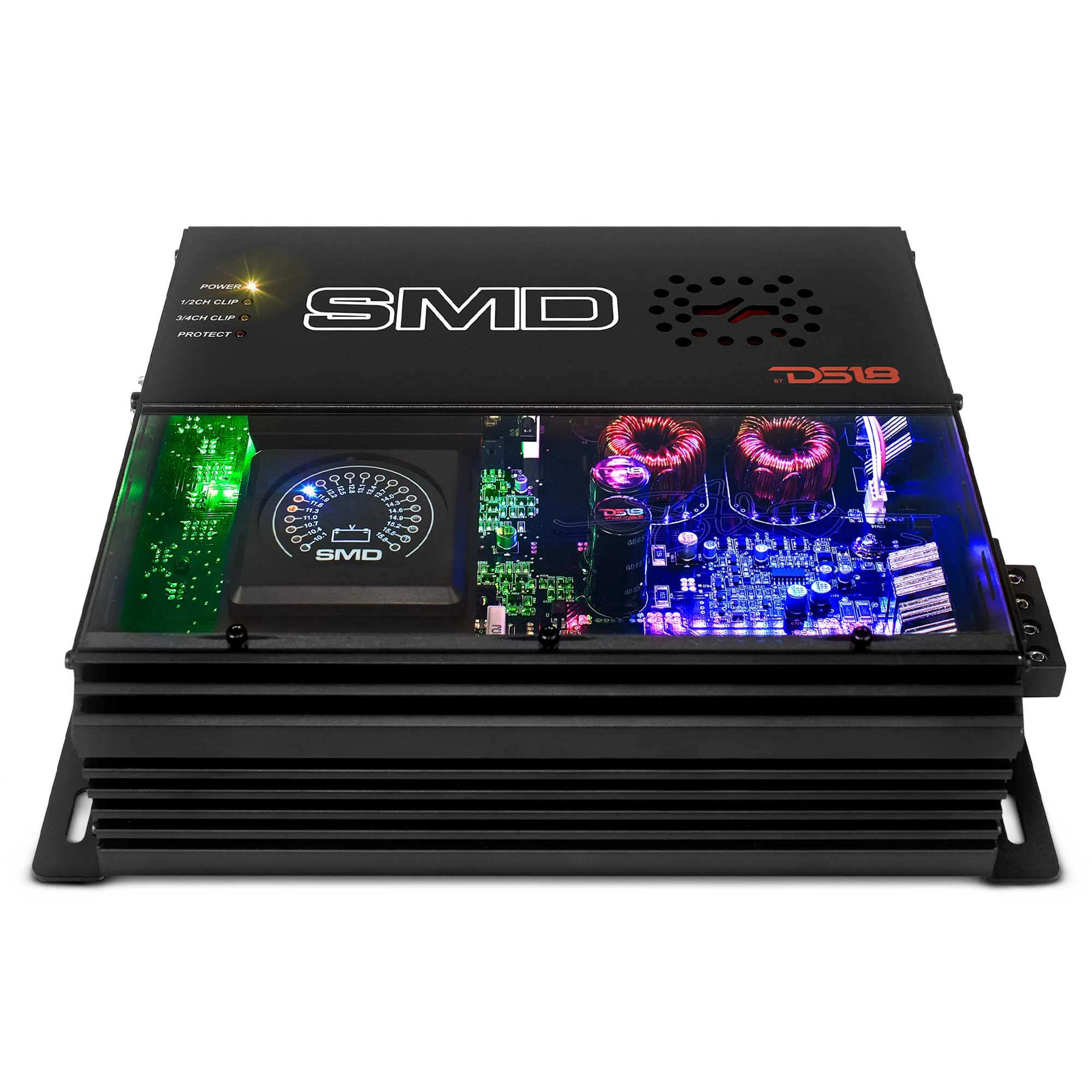 DS18 SMD SERIES 200 X 4 CLASS AB AMPLIFIER WITH VM-1 BUILT-IN AND DIGITAL LED LIGHTS - MADE IN KOREA