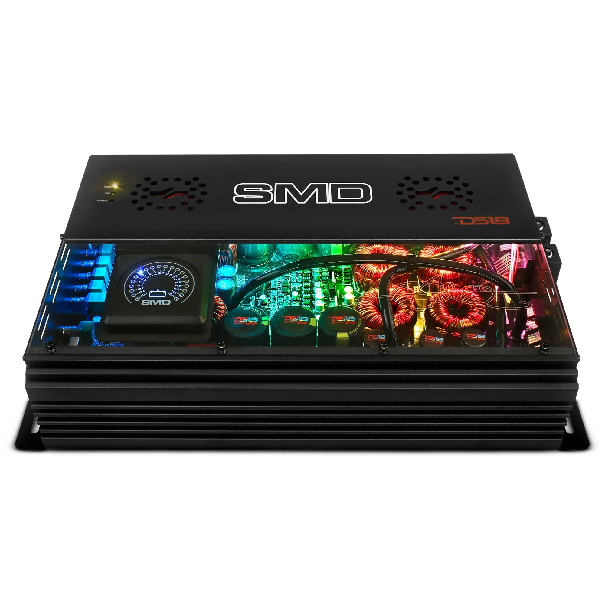 DS18 SMD SERIES 3000 X 1 CLASS D AMPLIFIER WITH VM-1 BUILT-IN AND DIGITAL LED LIGHTS - MADE IN KOREA