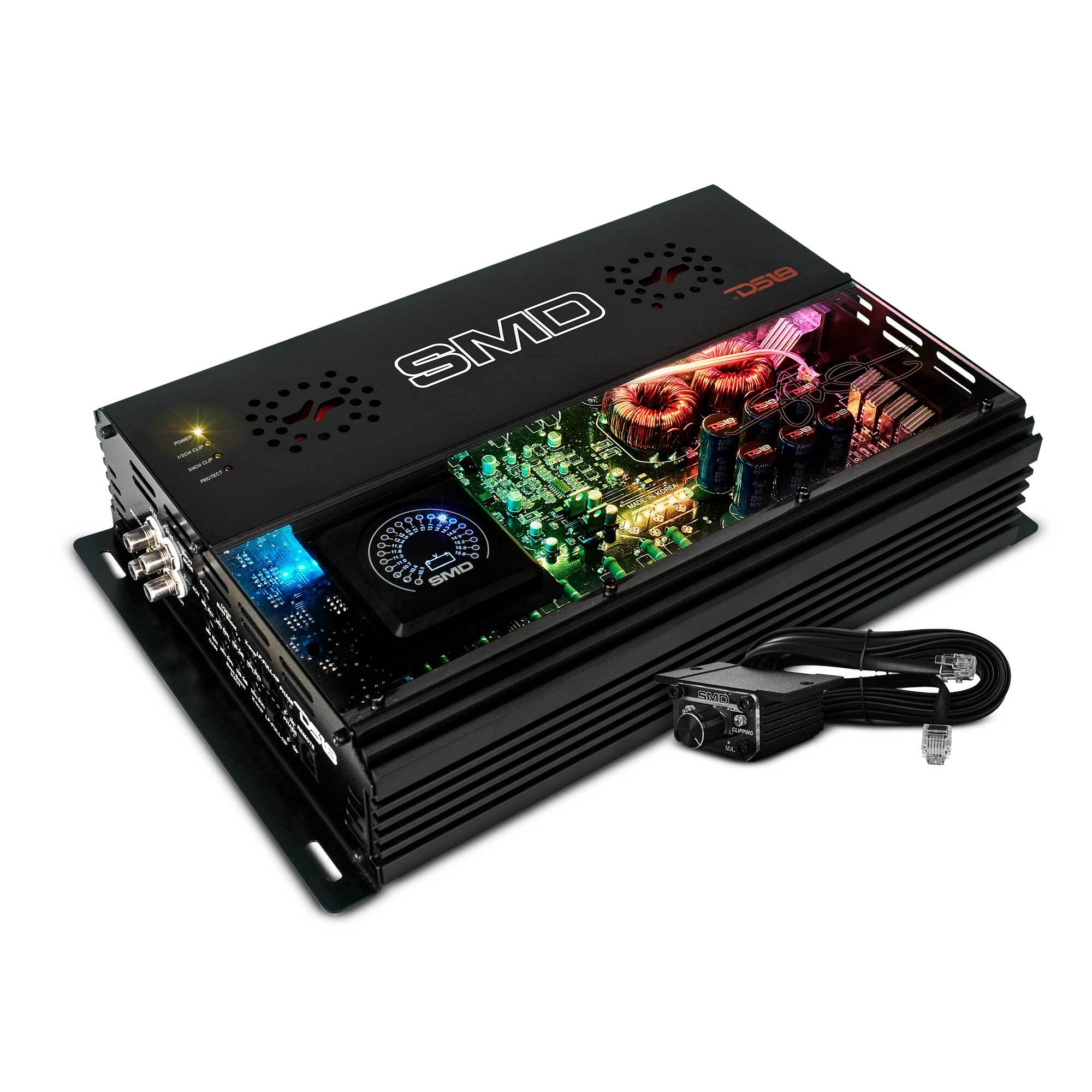 DS18 SMD SERIES 300 X 4 CLASS AB AMPLIFIER WITH VM-1 BUILT-IN AND DIGITAL LED LIGHTS - MADE IN KOREA