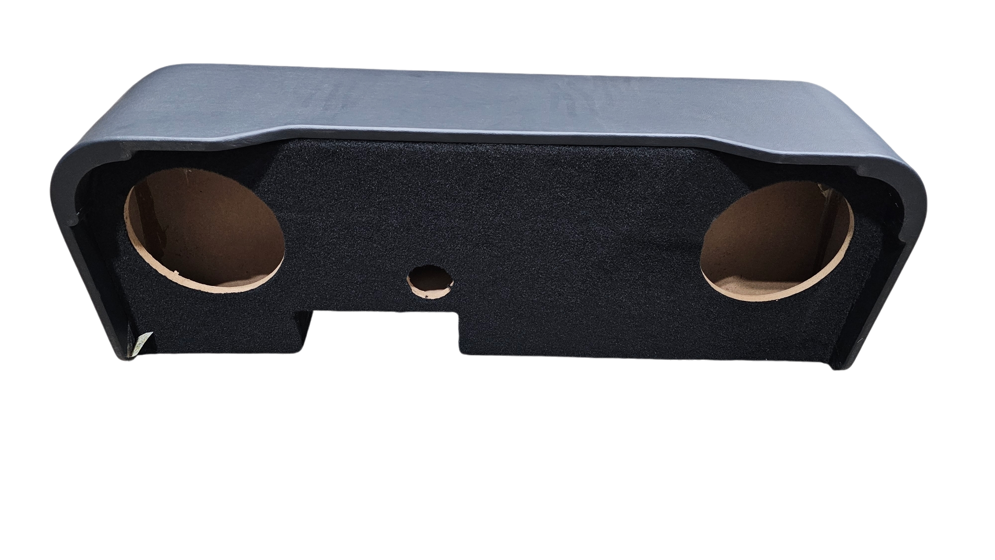 BASS-MAXX LEVEL 2 PRO SERIES GMC / CHEVROLET TRUCK 2019-2024 UP CREW CAB - ROUNDED CORNERS, VINYL WRAPPED WITH DURABLE CARPET TOP - DUAL 10" VENTED - BLACK VINYL