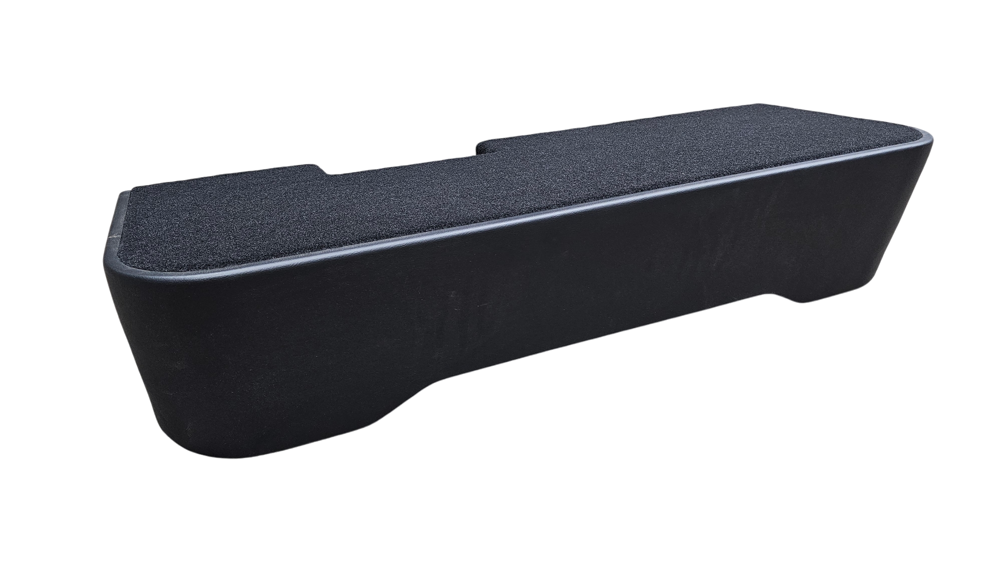 BASS-MAXX LEVEL 2 PRO SERIES GMC / CHEVROLET TRUCK 2019-2024 UP CREW CAB - ROUNDED CORNERS, VINYL WRAPPED WITH DURABLE CARPET TOP - DUAL 12" VENTED - BLACK VINYL