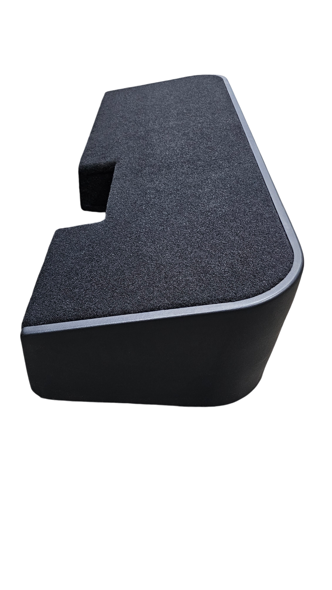 BASS-MAXX LEVEL 2 PRO SERIES GMC / CHEVROLET TRUCK 2019-2024 UP CREW CAB - ROUNDED CORNERS, VINYL WRAPPED WITH DURABLE CARPET TOP - DUAL 12" VENTED - BLACK VINYL