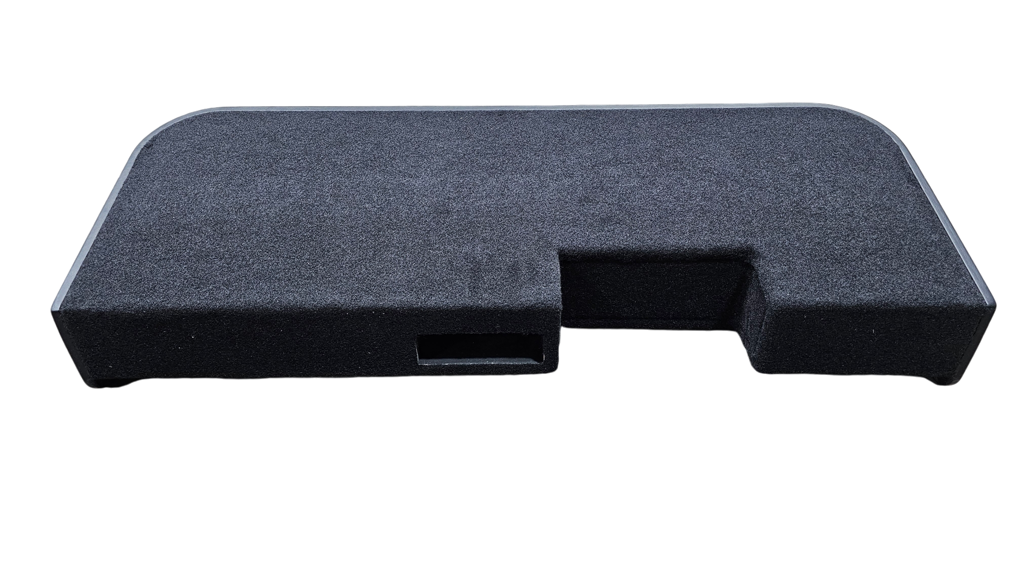 BASS-MAXX LEVEL 2 PRO SERIES GMC / CHEVROLET TRUCK 2019-2024 UP CREW CAB - ROUNDED CORNERS, VINYL WRAPPED WITH DURABLE CARPET TOP - DUAL 12" VENTED - BLACK VINYL