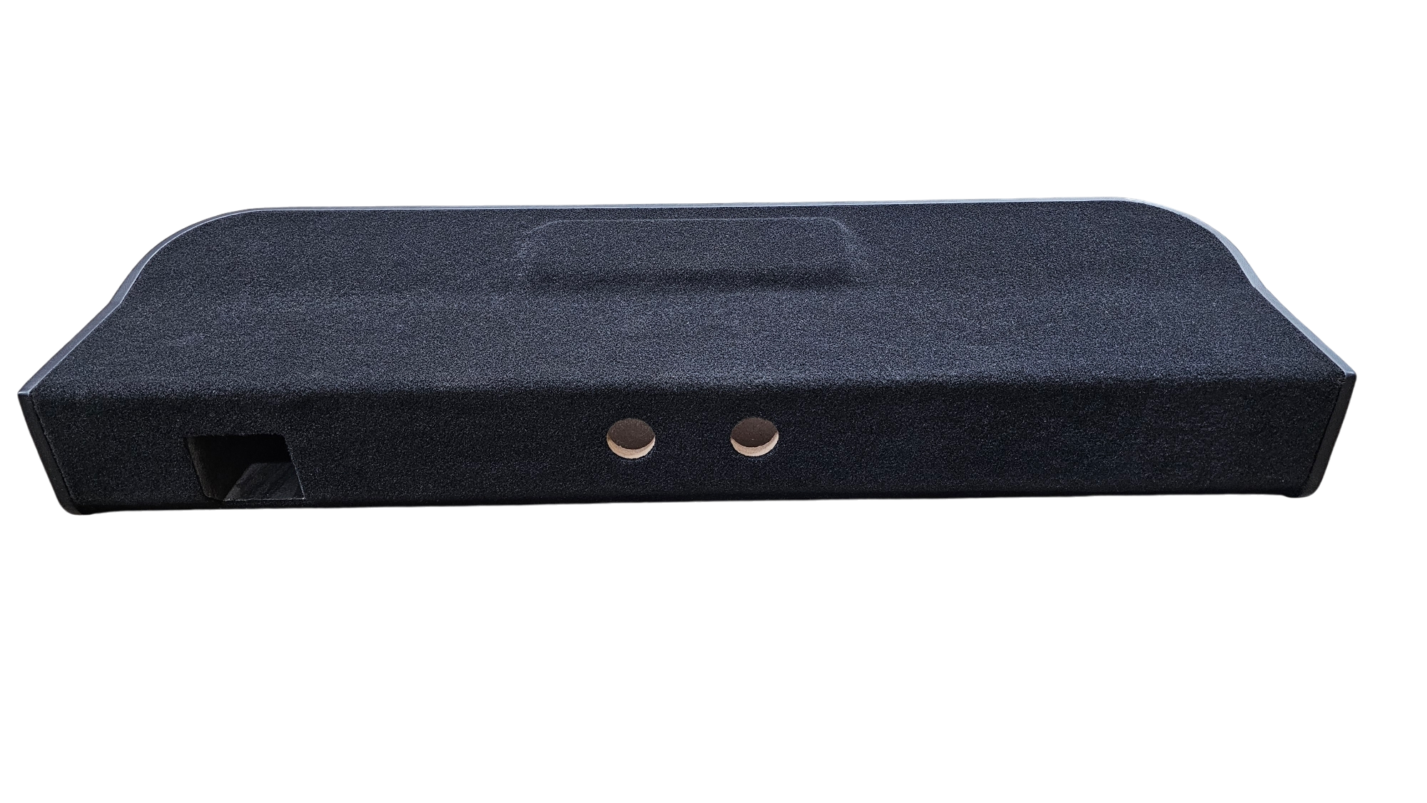 BASS-MAXX LEVEL 4 PRO SERIES FORD F150 2009-2023, ROUNDED CORNERS, VINYL WRAPPED WITH DURABLE CARPET TOP & BOTTOM, ACRYLIC INSERTS, CHASING LED LIGHTING BUILT IN, DUAL 8" VENTED - BLACK VINYL