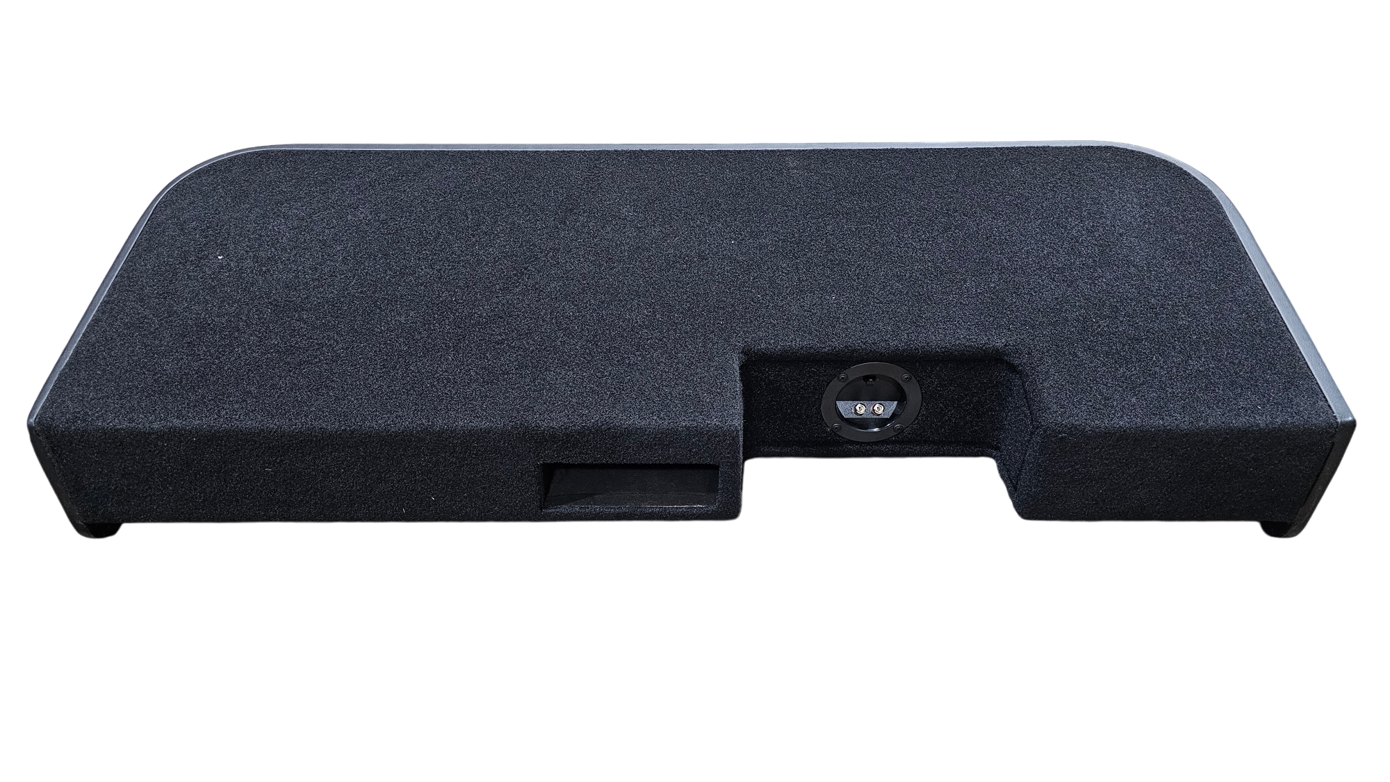 BASS-MAXX LEVEL 4 PRO SERIES GMC / CHEVROLET TRUCK 2019-2024 UP CREW CAB - ROUNDED CORNERS, VINYL WRAPPED WITH DURABLE CARPET TOP AND BOTTOM, ACRYLIC HINTERS, CHASING LED LIGHTING BUILT IN - VENTED - BLACK VINYL