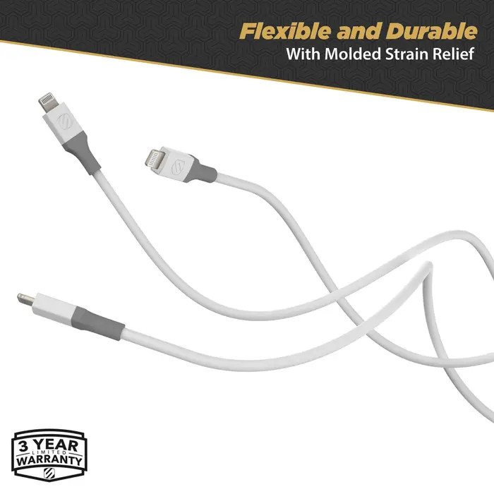 SCOSCHE 4FT. USB-A TO LIGHTNING CHARGE & SYNC CABLE - WHITE SCOSCHE 4FT. USB-A TO LIGHTNING CHARGE & SYNC CABLE - WHITE