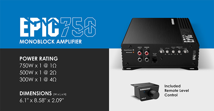 AUDIOCONTROL EPIC Series Monoblock 750 watt Amplifier