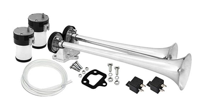 LOUD ASS HORNS UNIVERSAL CHROME DUAL HORN KIT