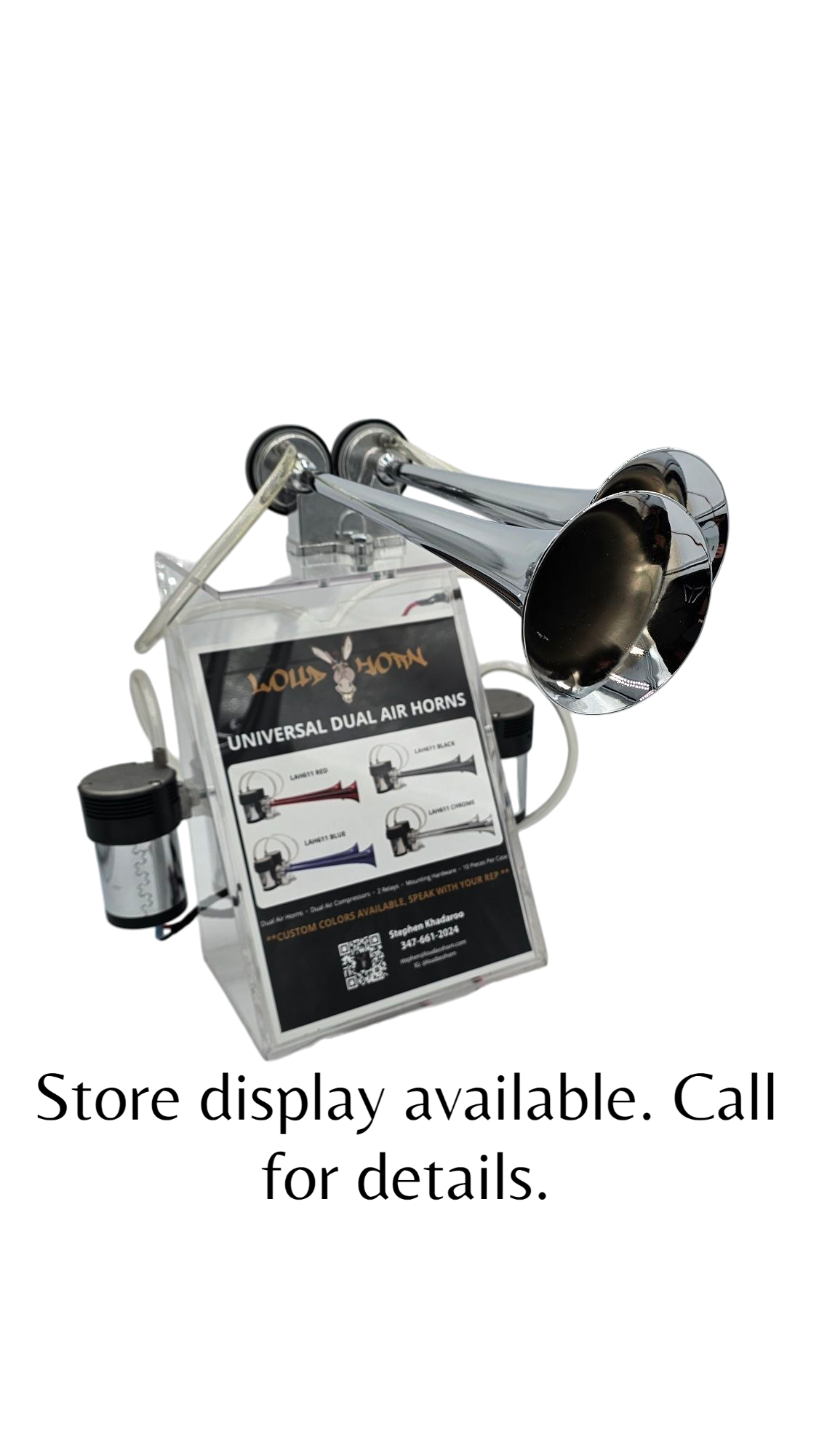 MEGATROMP MATTE BLACK POWDER COATED DUAL HEAVY DUTY TRUMPET HORNS