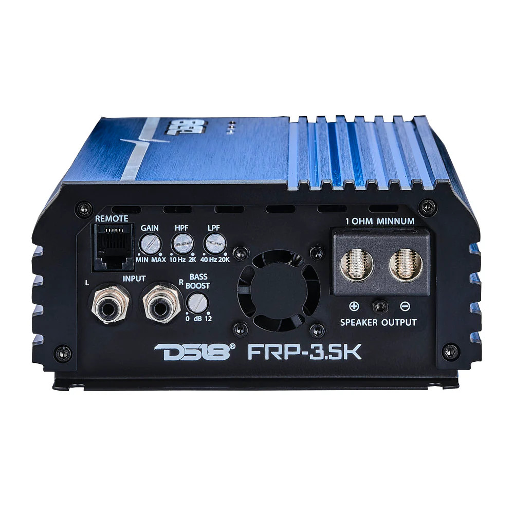 DS18 FRP Compact Full-Range Class D 1-Channel Amplifier 3,500 Watts Rms @ 1-Ohm - BLUE