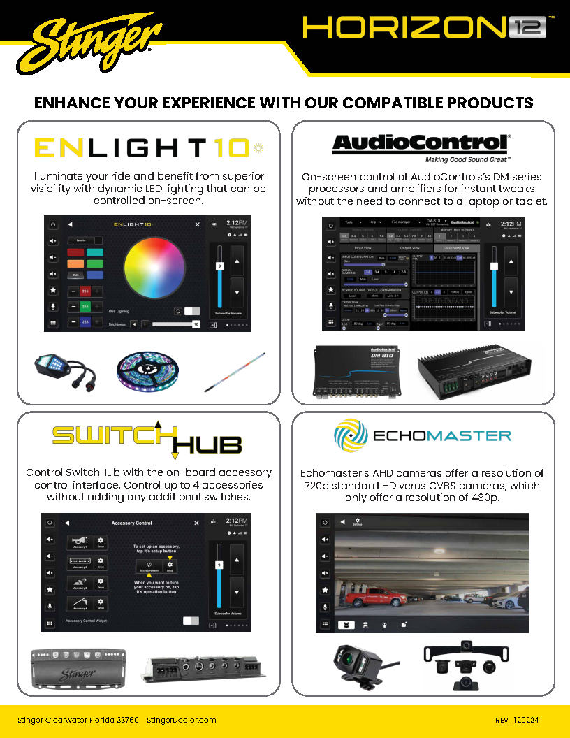 STINGER 12.8-inch FLOATING MULTIMEDIA INFOTAINMENT DISPLAY SYSTEM STINGER 12.8-inch FLOATING MULTIMEDIA INFOTAINMENT DISPLAY SYSTEM