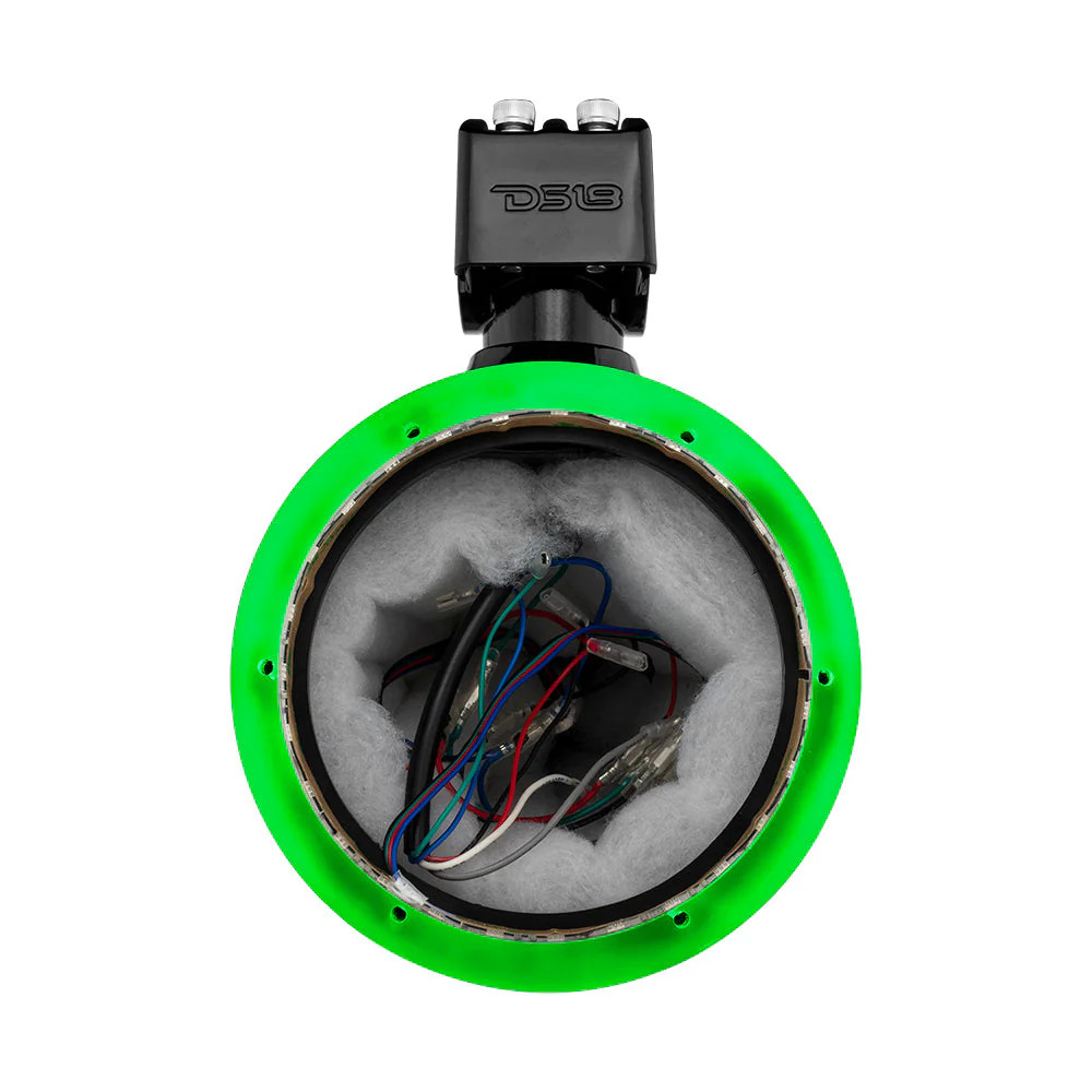 DS18 NXL6.5" MARINE AND POWERSPORTS EMPTY TOWER WITH LED RGB LIGHTS BUILT-IN - BLACK - EACH