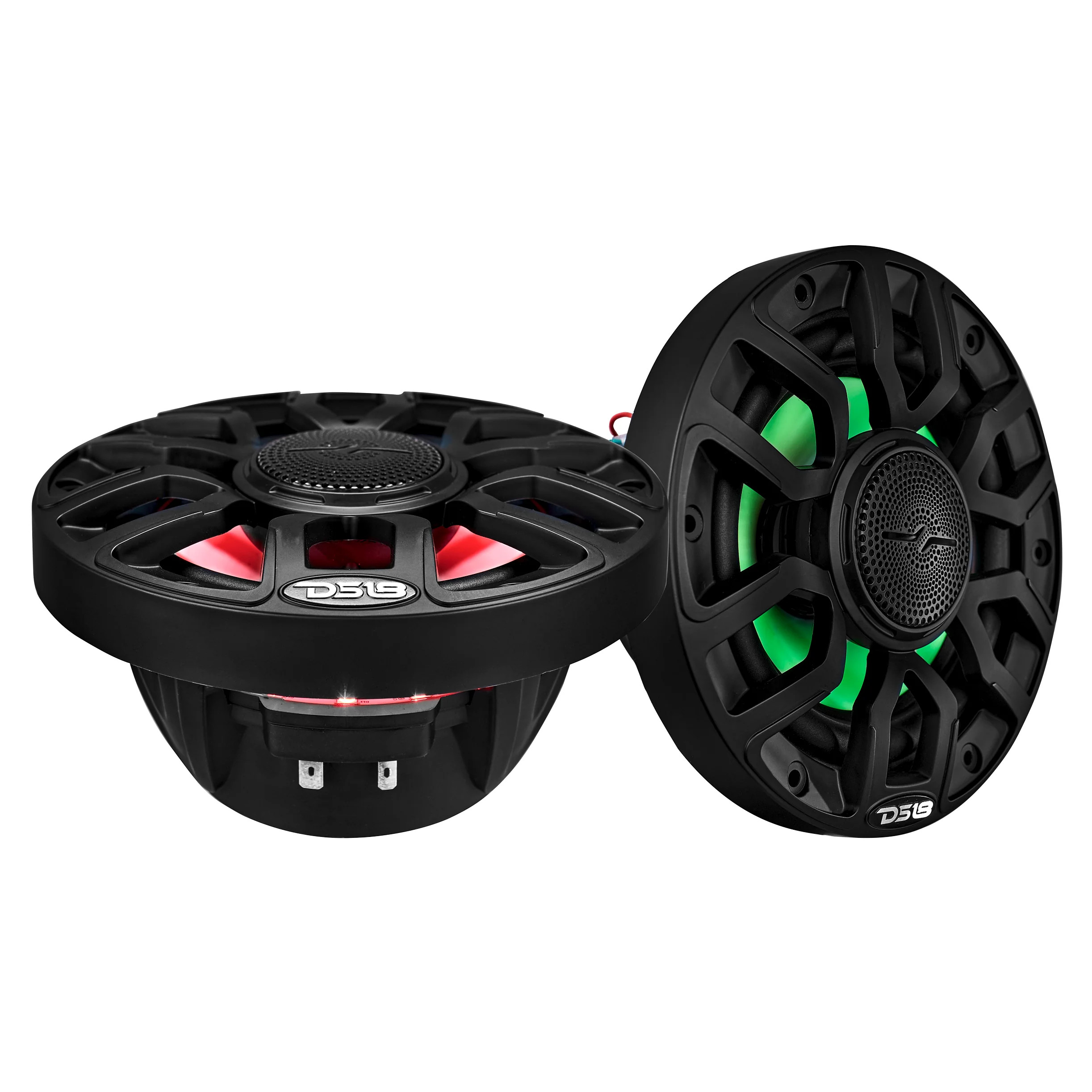 DS18 NXL 6.5" 2-Way Coaxial Marine Speaker With Digital Led Lights And Bullet Tweeter 150 Watts 4-Ohm - BLACK