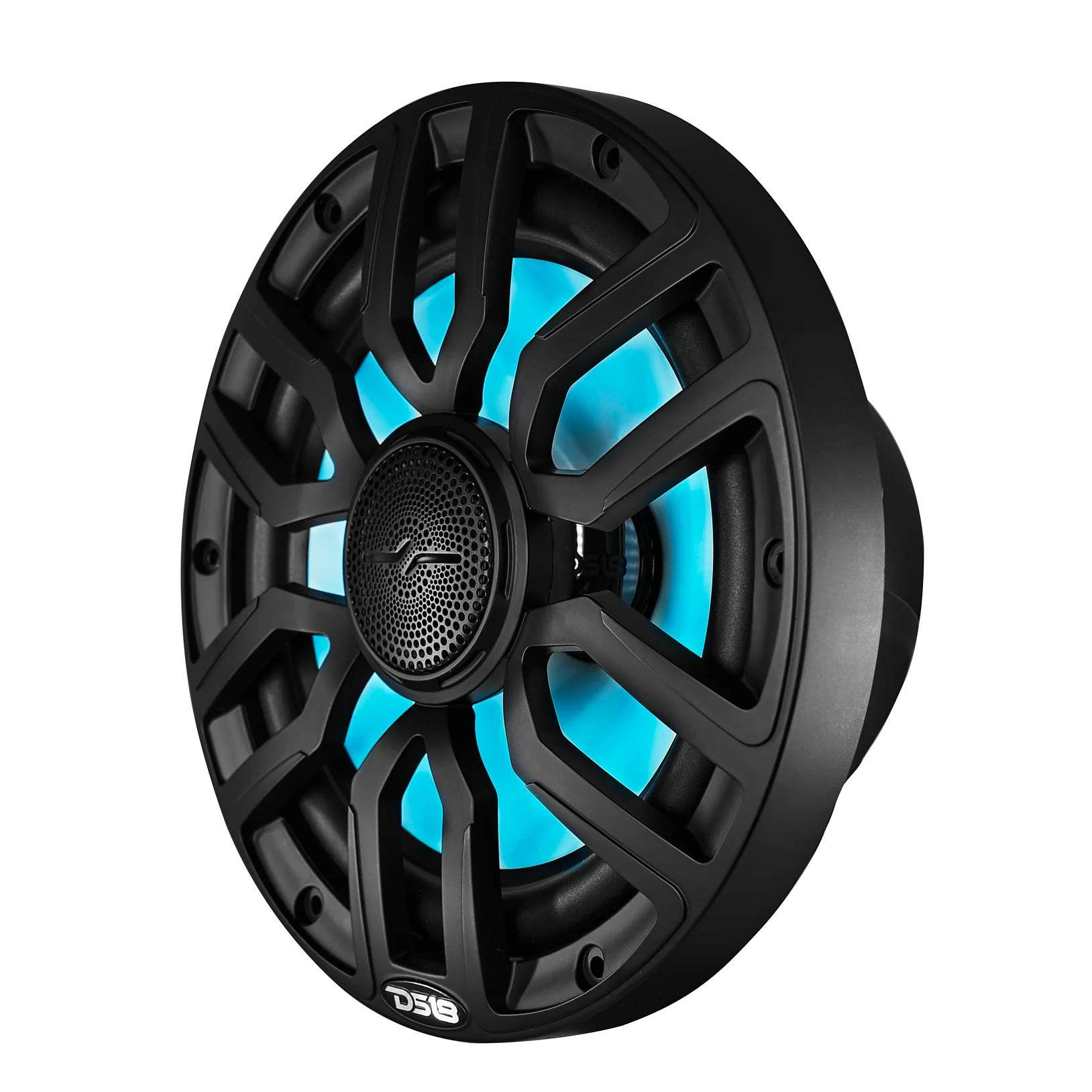 DS18 NXL 8" 2-Way Coaxial Marine Speaker With Digital Led Lights And Bullet Tweeter 175 Watts 4-Ohm - BLACK