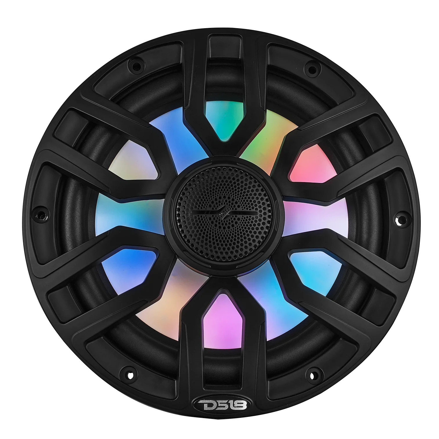 DS18 NXL 8" 2-Way Coaxial Marine Speaker With Digital Led Lights And Bullet Tweeter 175 Watts 4-Ohm - BLACK