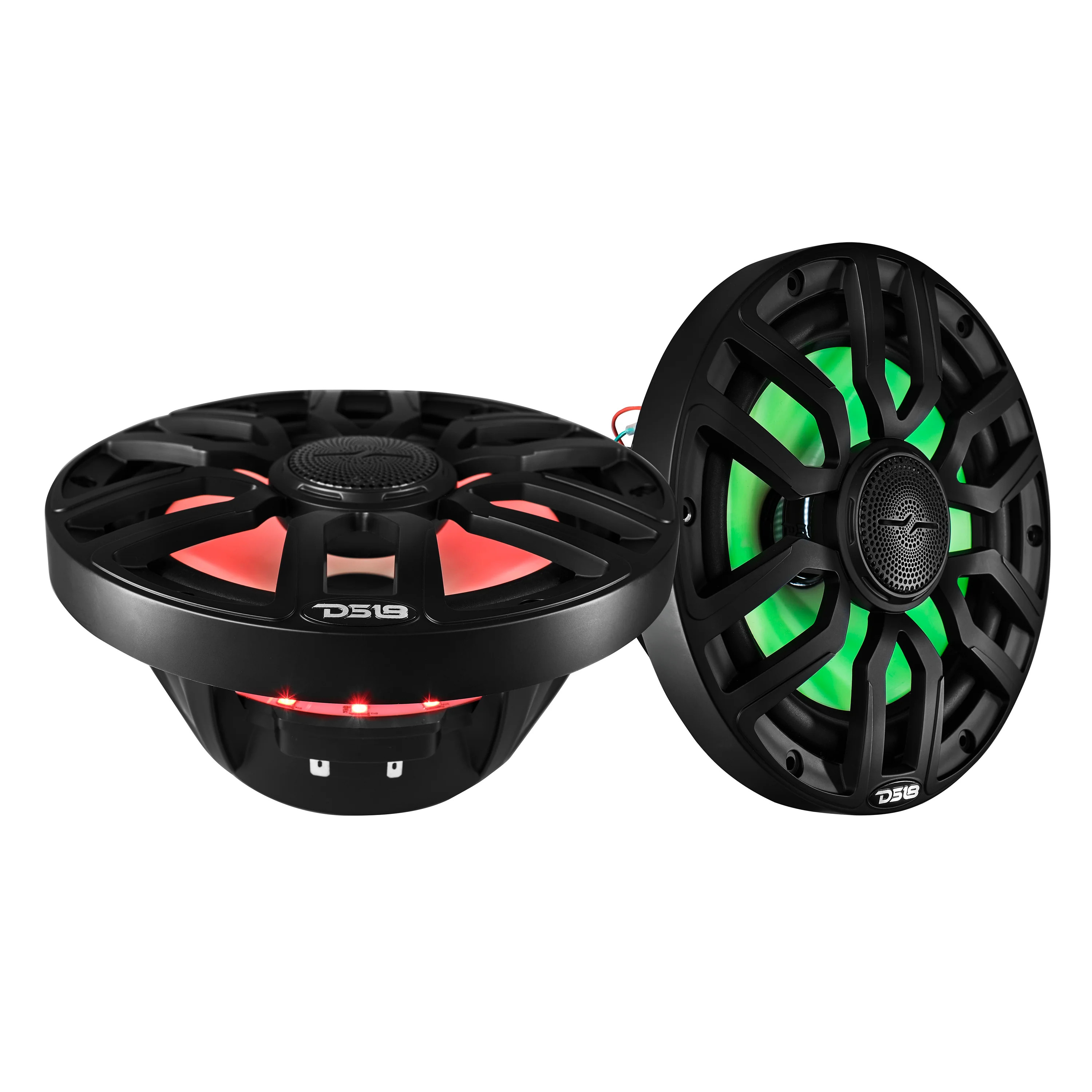 DS18 NXL 8" 2-Way Coaxial Marine Speaker With Digital Led Lights And Bullet Tweeter 175 Watts 4-Ohm - BLACK