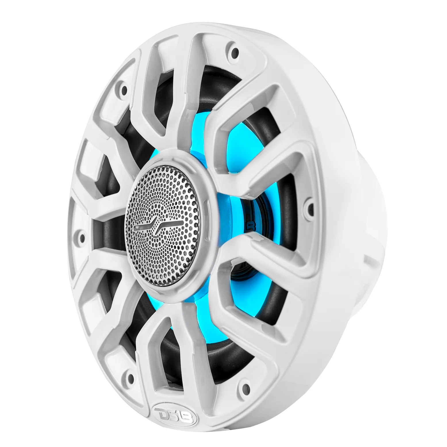 NXL 8" 2-Way Coaxial Marine Speaker With Digital Led Lights And Bullet Tweeter 175 Watts 4-Ohm - WHITE