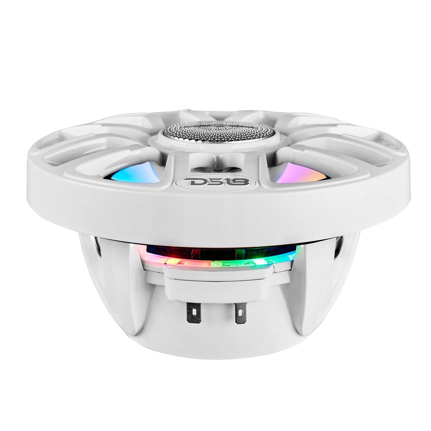 NXL 8" 2-Way Coaxial Marine Speaker With Digital Led Lights And Bullet Tweeter 175 Watts 4-Ohm - WHITE
