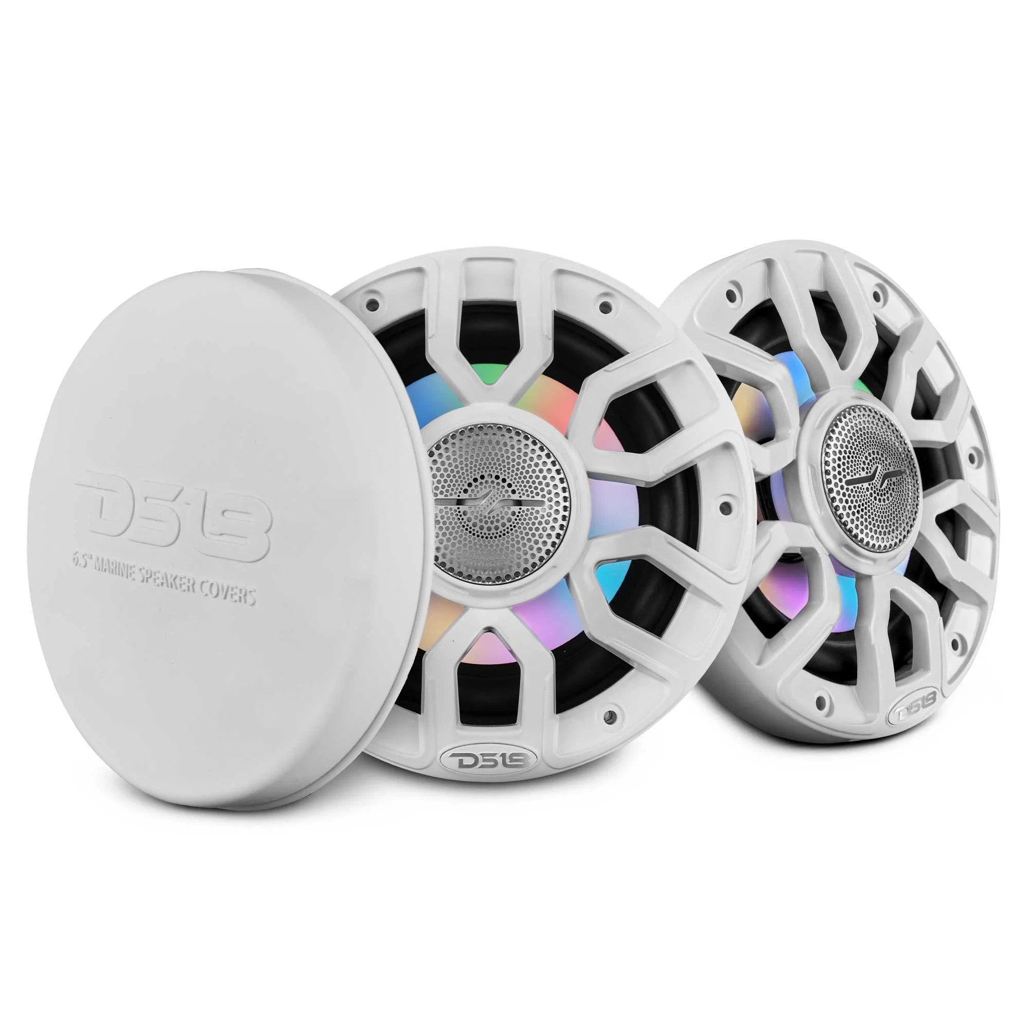 NXL 8" 2-Way Coaxial Marine Speaker With Digital Led Lights And Bullet Tweeter 175 Watts 4-Ohm - WHITE